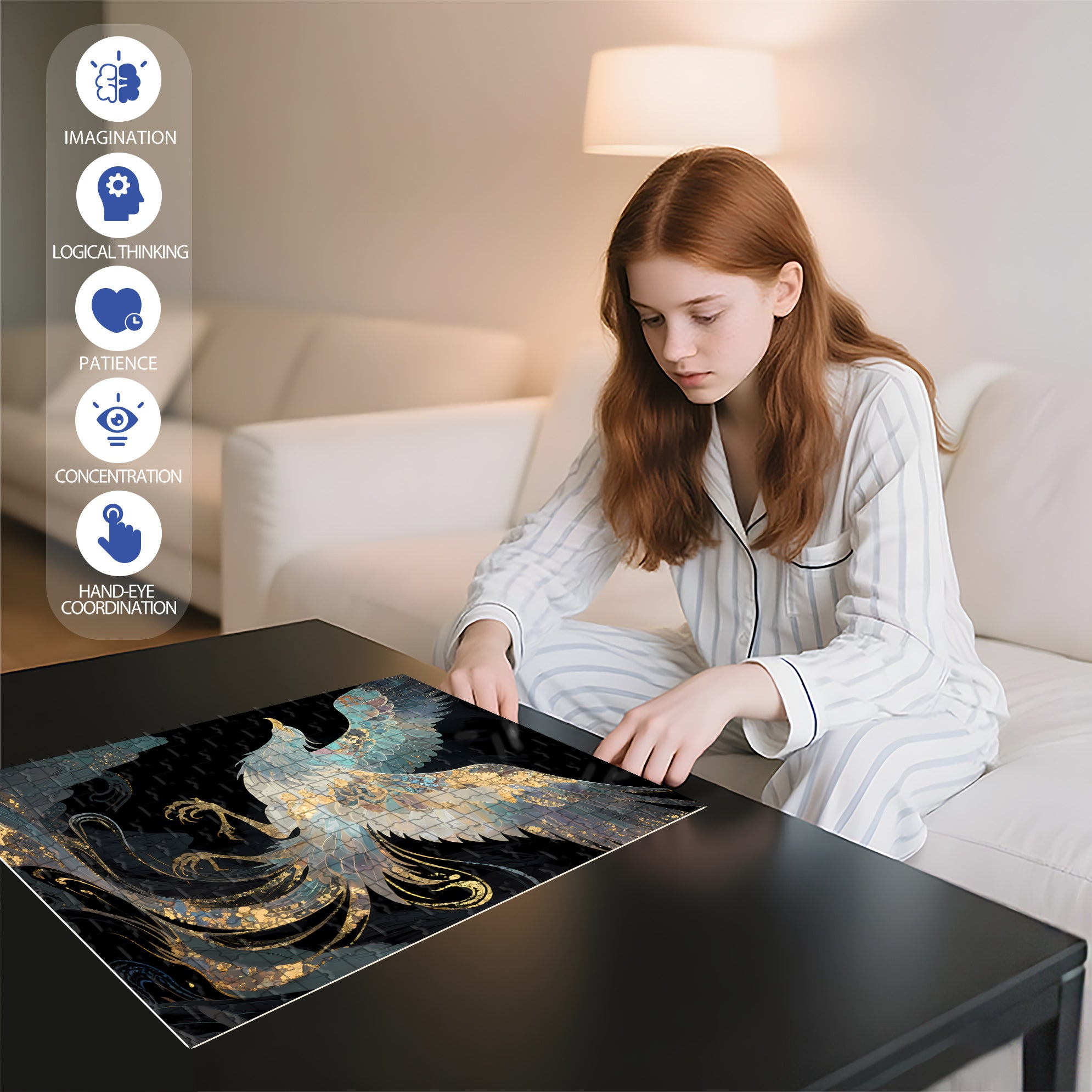 Roc 500pcs/1000pcs Jigsaw Puzzle, Scratch-Resistant, Interactive Family Game & Brain-Boosting DIY Decor, Perfect for Halloween, Christmas & New Year Gifts, Family Puzzle Game