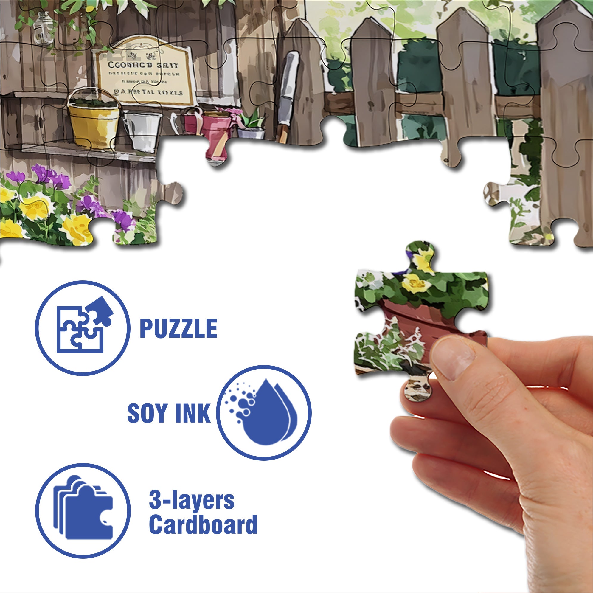 Sarah's Back Garden 500pcs/1000pcs Jigsaw Puzzle, Scratch-Resistant, Interactive Family Game & Brain-Boosting DIY Decor, Perfect for Halloween, Christmas & New Year Gifts, Family Puzzle Game