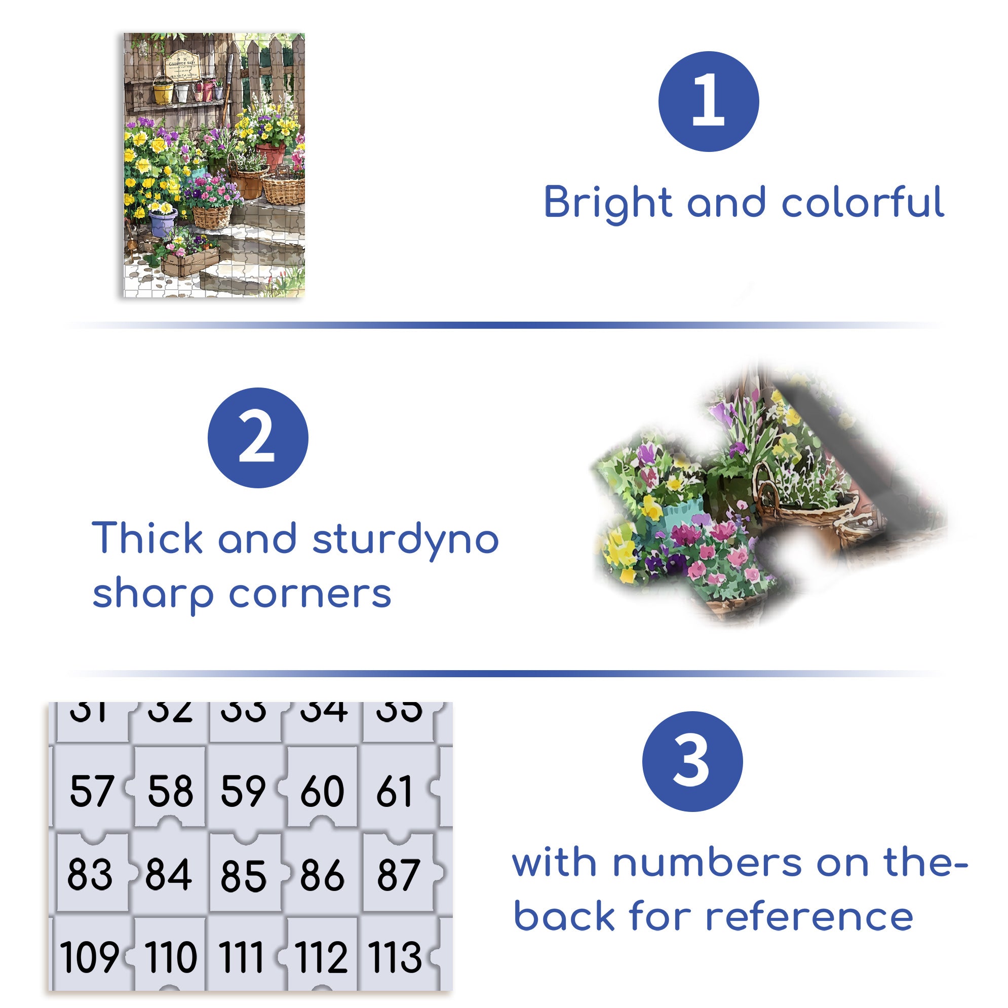 Sarah's Back Garden 500pcs/1000pcs Jigsaw Puzzle, Scratch-Resistant, Interactive Family Game & Brain-Boosting DIY Decor, Perfect for Halloween, Christmas & New Year Gifts, Family Puzzle Game