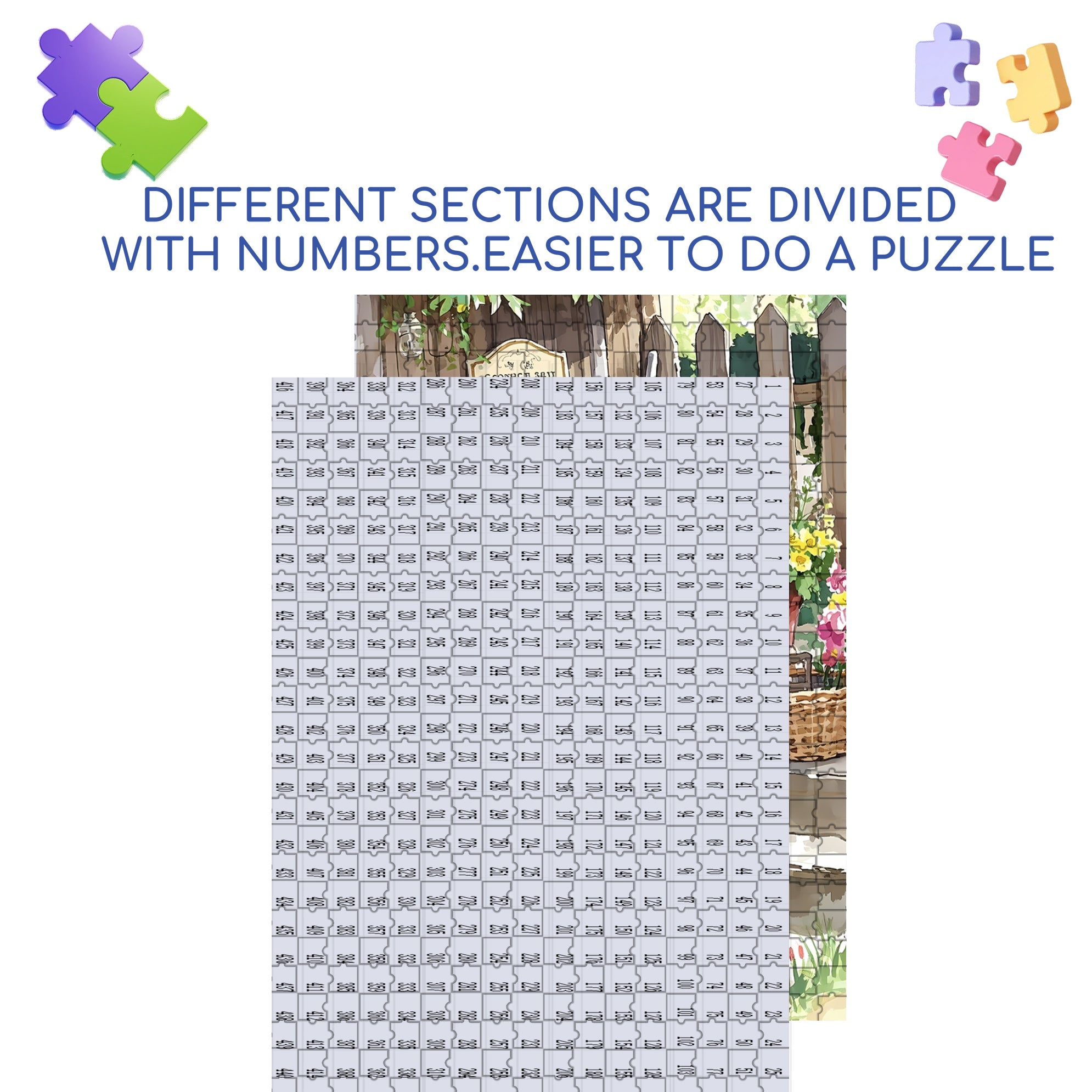 Sarah's Back Garden 500pcs/1000pcs Jigsaw Puzzle, Scratch-Resistant, Interactive Family Game & Brain-Boosting DIY Decor, Perfect for Halloween, Christmas & New Year Gifts, Family Puzzle Game