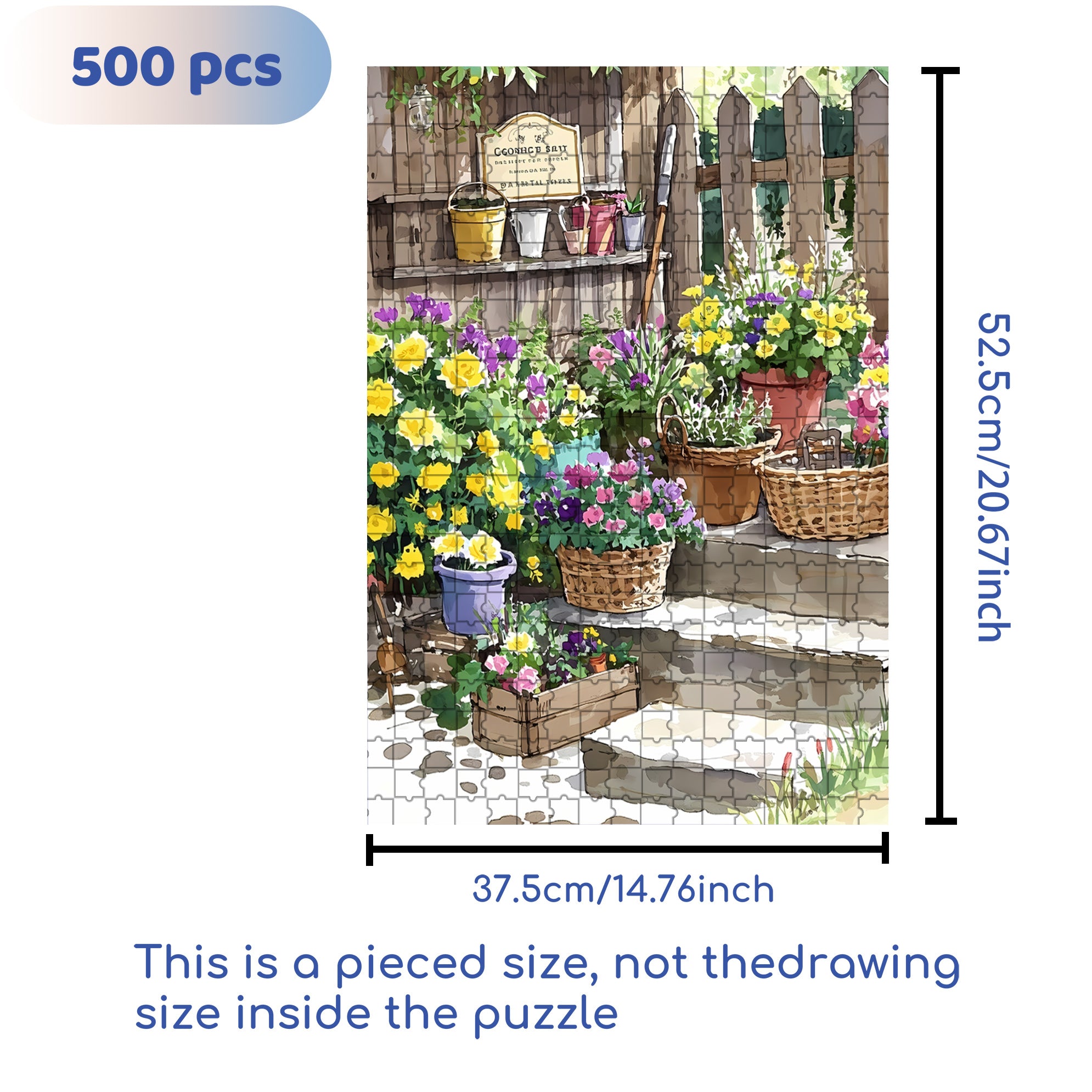 Sarah's Back Garden 500pcs/1000pcs Jigsaw Puzzle, Scratch-Resistant, Interactive Family Game & Brain-Boosting DIY Decor, Perfect for Halloween, Christmas & New Year Gifts, Family Puzzle Game