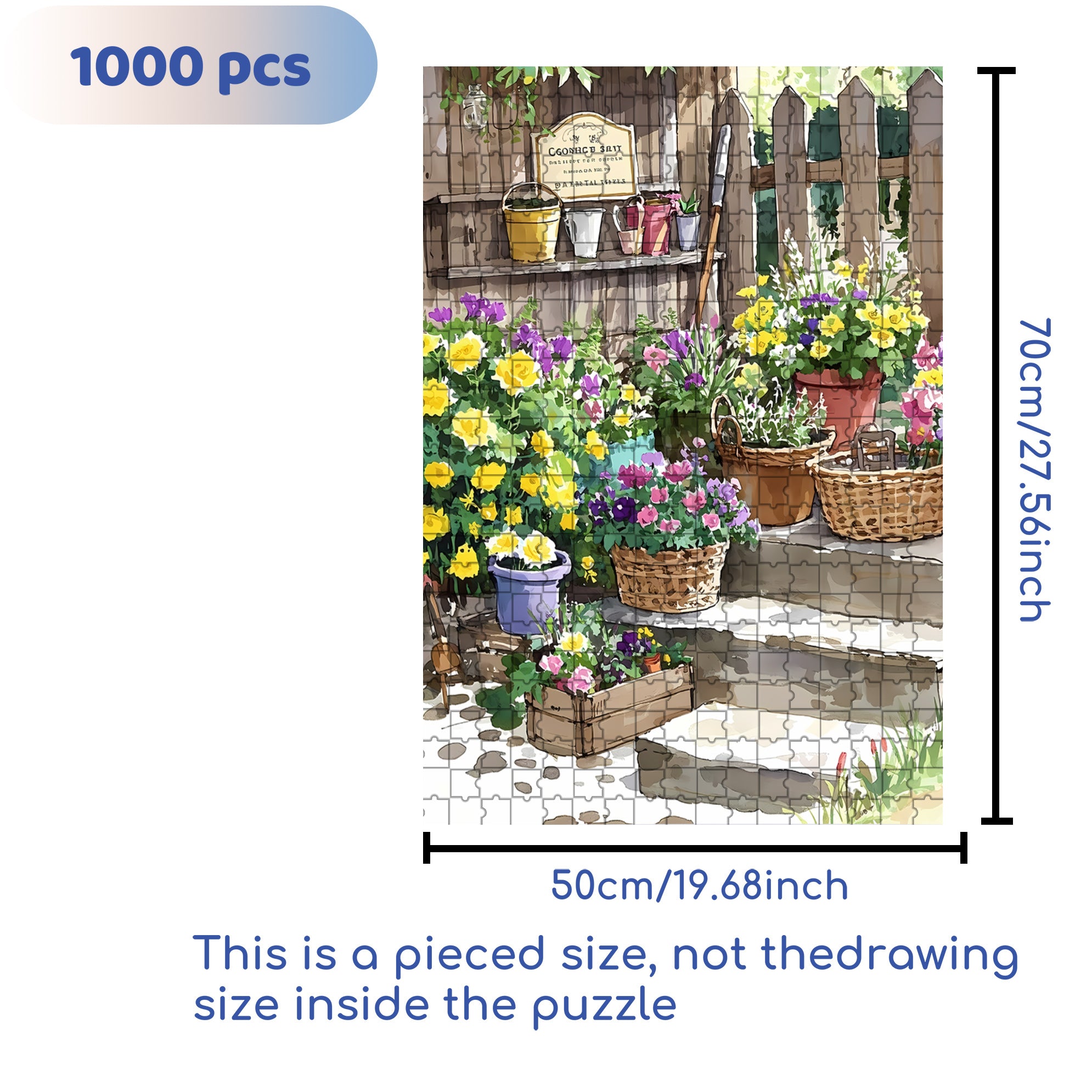 Sarah's Back Garden 500pcs/1000pcs Jigsaw Puzzle, Scratch-Resistant, Interactive Family Game & Brain-Boosting DIY Decor, Perfect for Halloween, Christmas & New Year Gifts, Family Puzzle Game