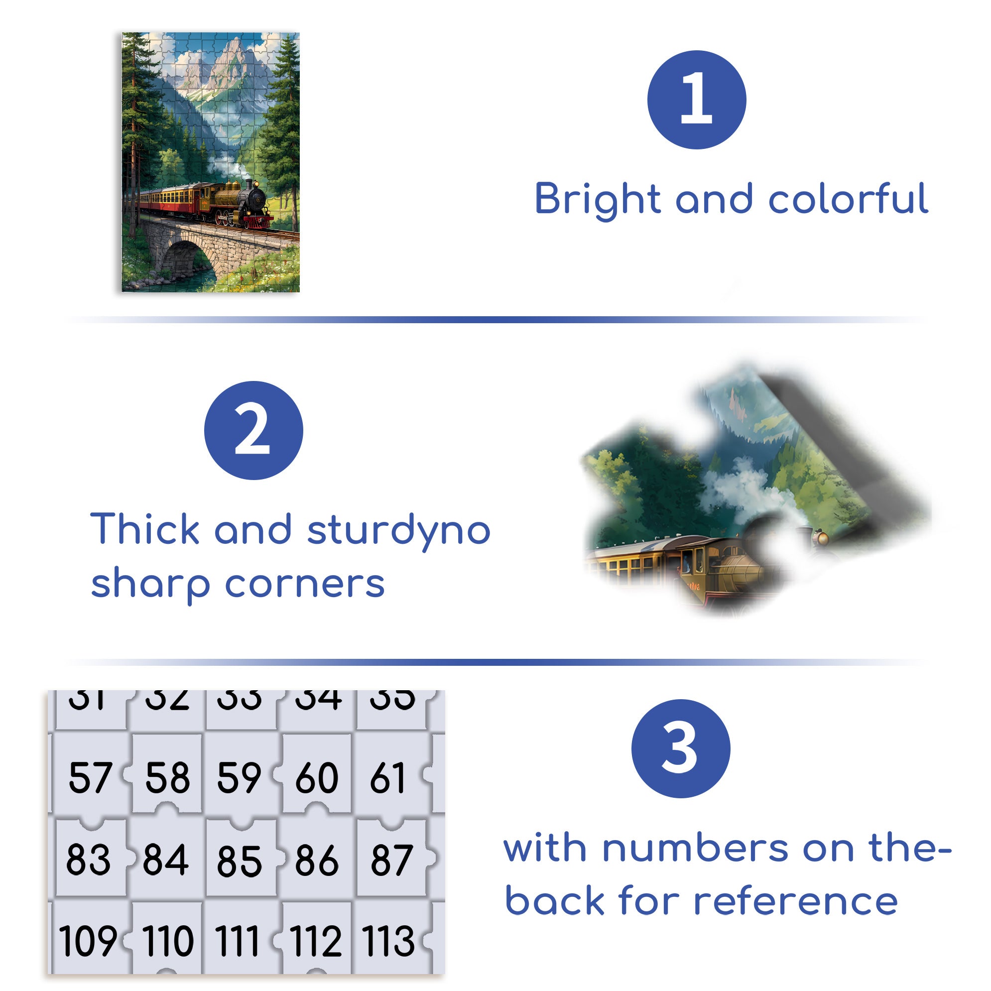 Train 500pcs/1000pcs Jigsaw Puzzle, Scratch-Resistant, Interactive Family Game & Brain-Boosting DIY Decor, Perfect for Halloween, Christmas & New Year Gifts, Family Puzzle Game