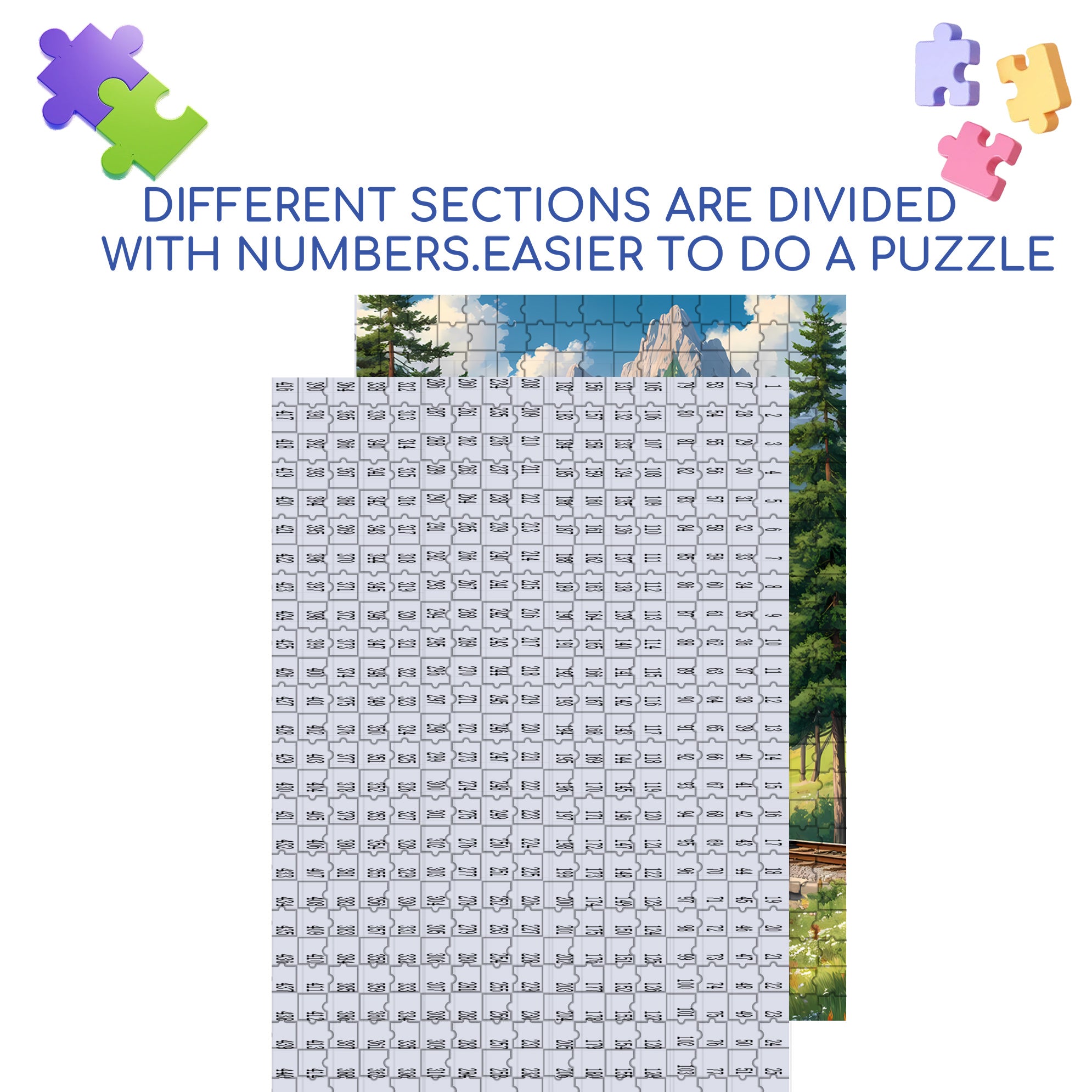 Train 500pcs/1000pcs Jigsaw Puzzle, Scratch-Resistant, Interactive Family Game & Brain-Boosting DIY Decor, Perfect for Halloween, Christmas & New Year Gifts, Family Puzzle Game