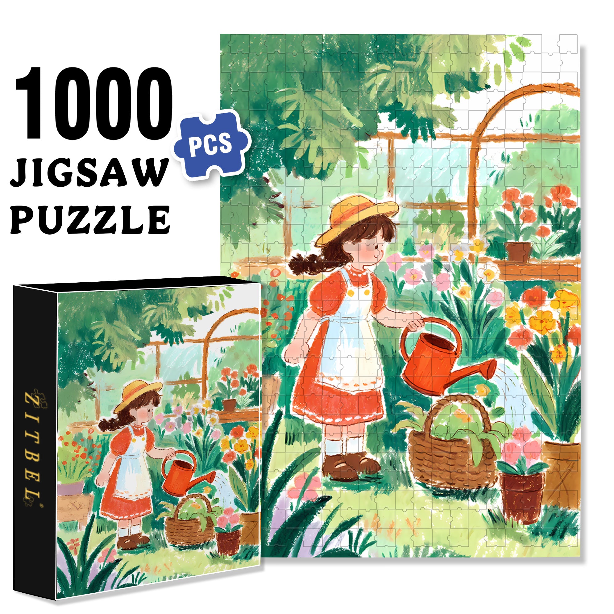 Watering 500pcs/1000pcs Jigsaw Puzzle, Scratch-Resistant, Interactive Family Game & Brain-Boosting DIY Decor, Perfect for Halloween, Christmas & New Year Gifts, Family Puzzle Game