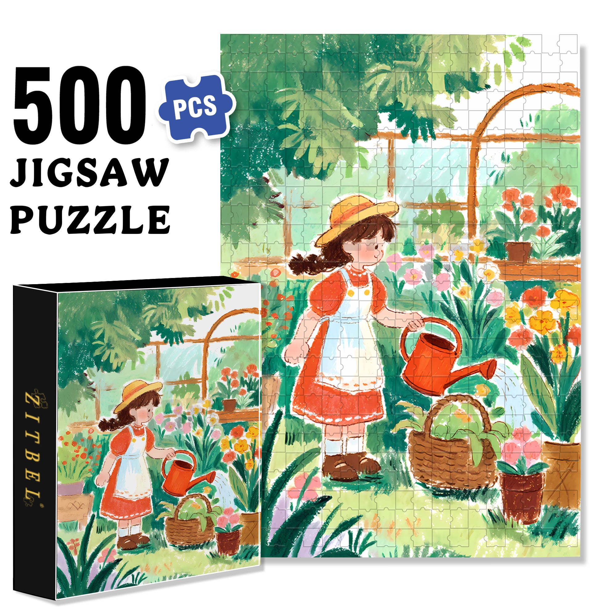 Watering 500pcs/1000pcs Jigsaw Puzzle, Scratch-Resistant, Interactive Family Game & Brain-Boosting DIY Decor, Perfect for Halloween, Christmas & New Year Gifts, Family Puzzle Game