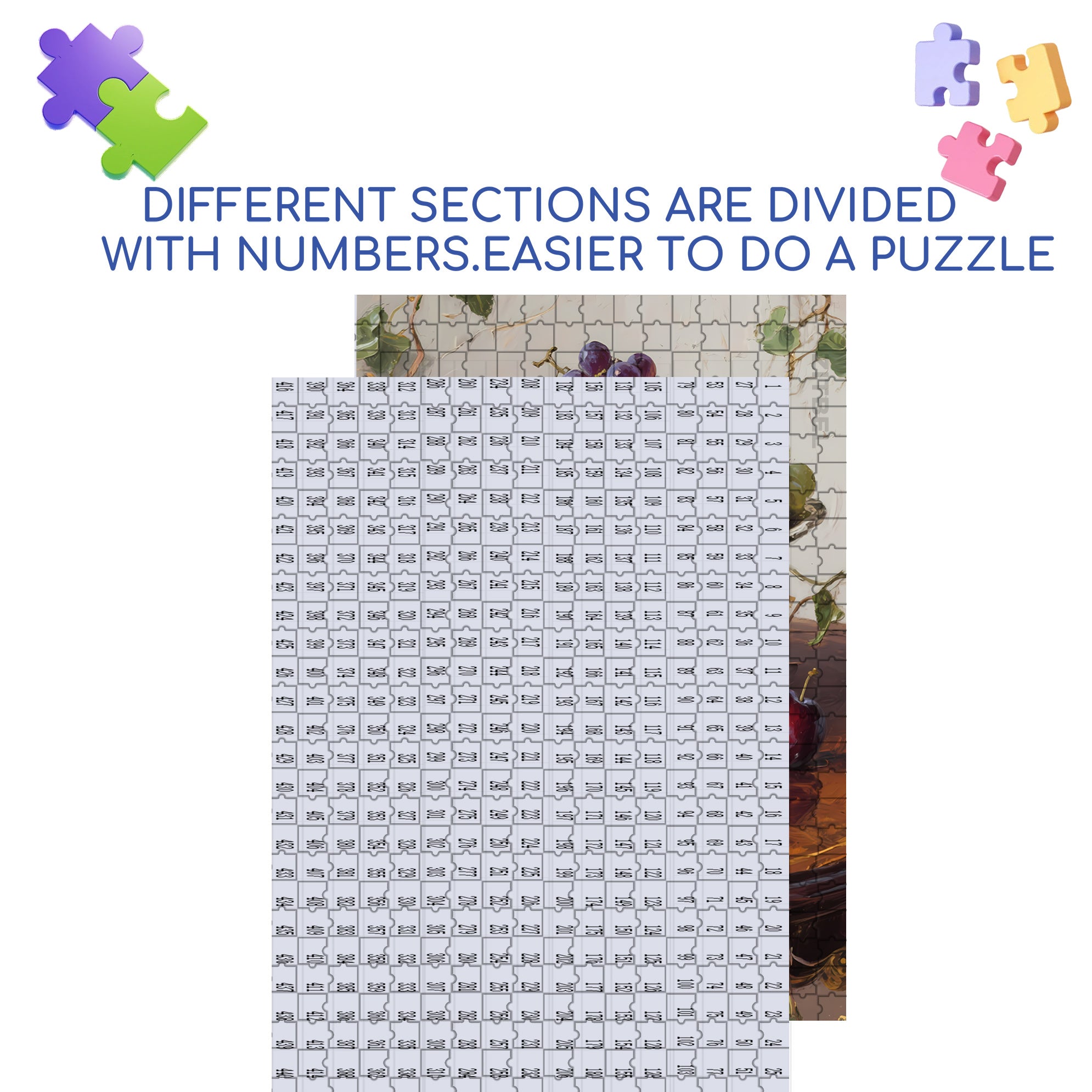 A Plate Of Grapes 500pcs/1000pcs Jigsaw Puzzle, Scratch-Resistant, Interactive Family Game & Brain-Boosting DIY Decor, Perfect for Halloween, Christmas & New Year Gifts, Family Puzzle Game