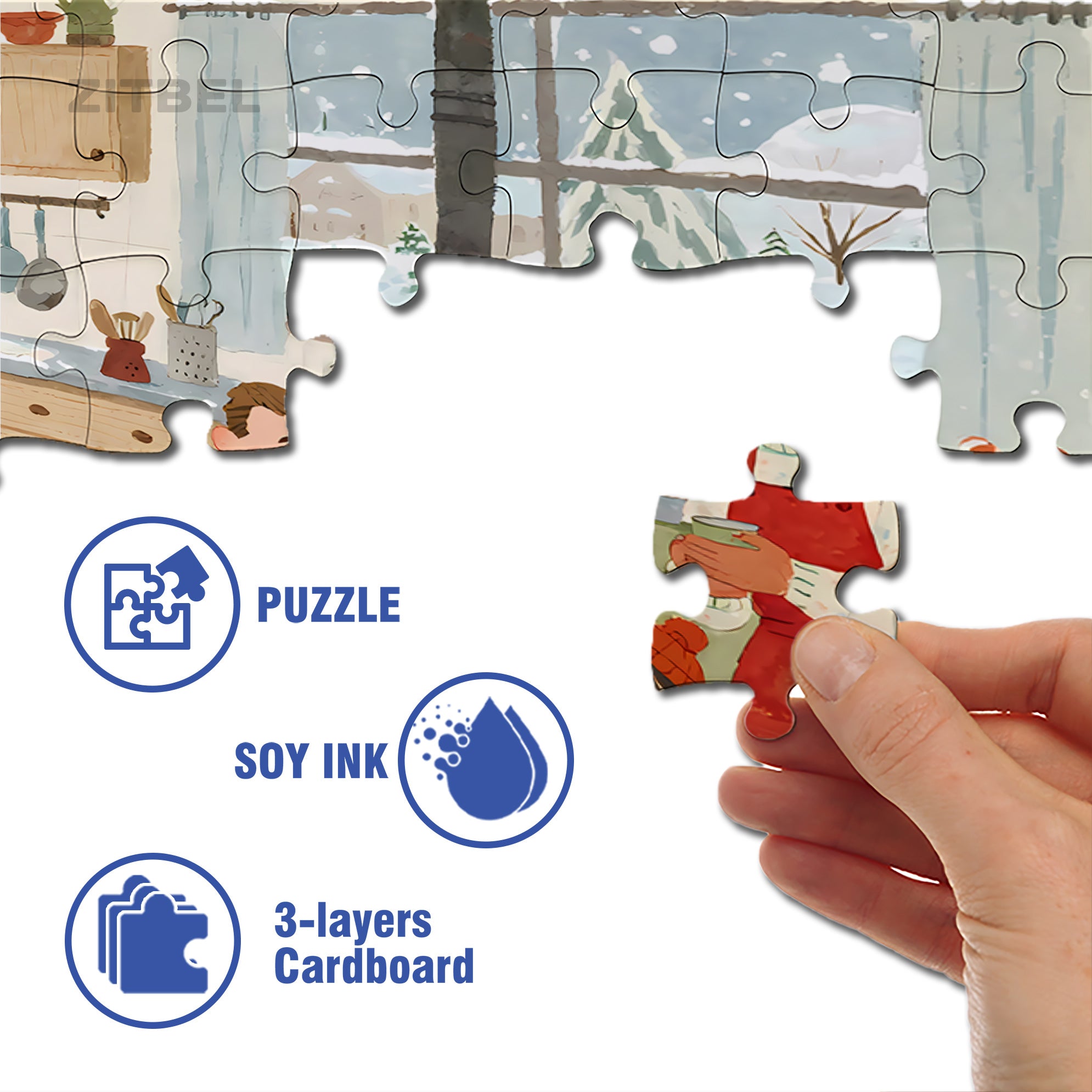 A Winter Evening Chat 500pcs/1000pcs Jigsaw Puzzle, Scratch-Resistant, Interactive Family Game & Brain-Boosting DIY Decor, Perfect for Halloween, Christmas & New Year Gifts, Family Puzzle Game