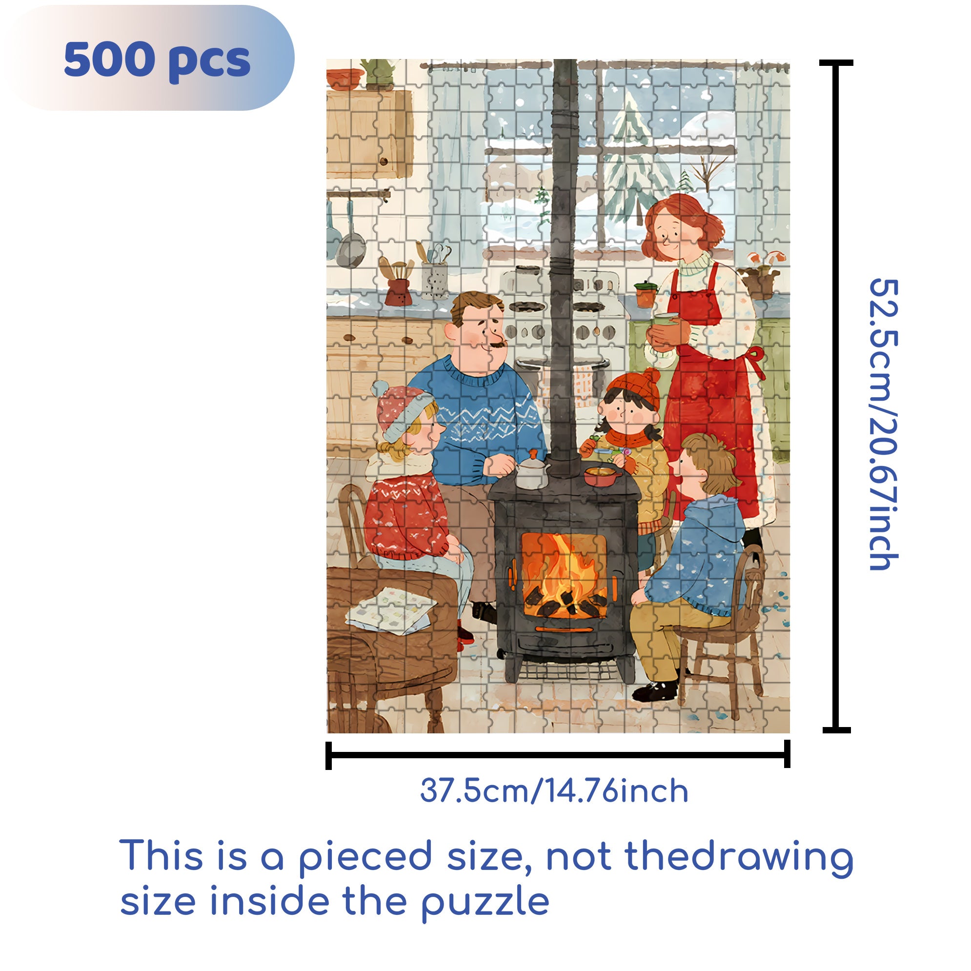 A Winter Evening Chat 500pcs/1000pcs Jigsaw Puzzle, Scratch-Resistant, Interactive Family Game & Brain-Boosting DIY Decor, Perfect for Halloween, Christmas & New Year Gifts, Family Puzzle Game