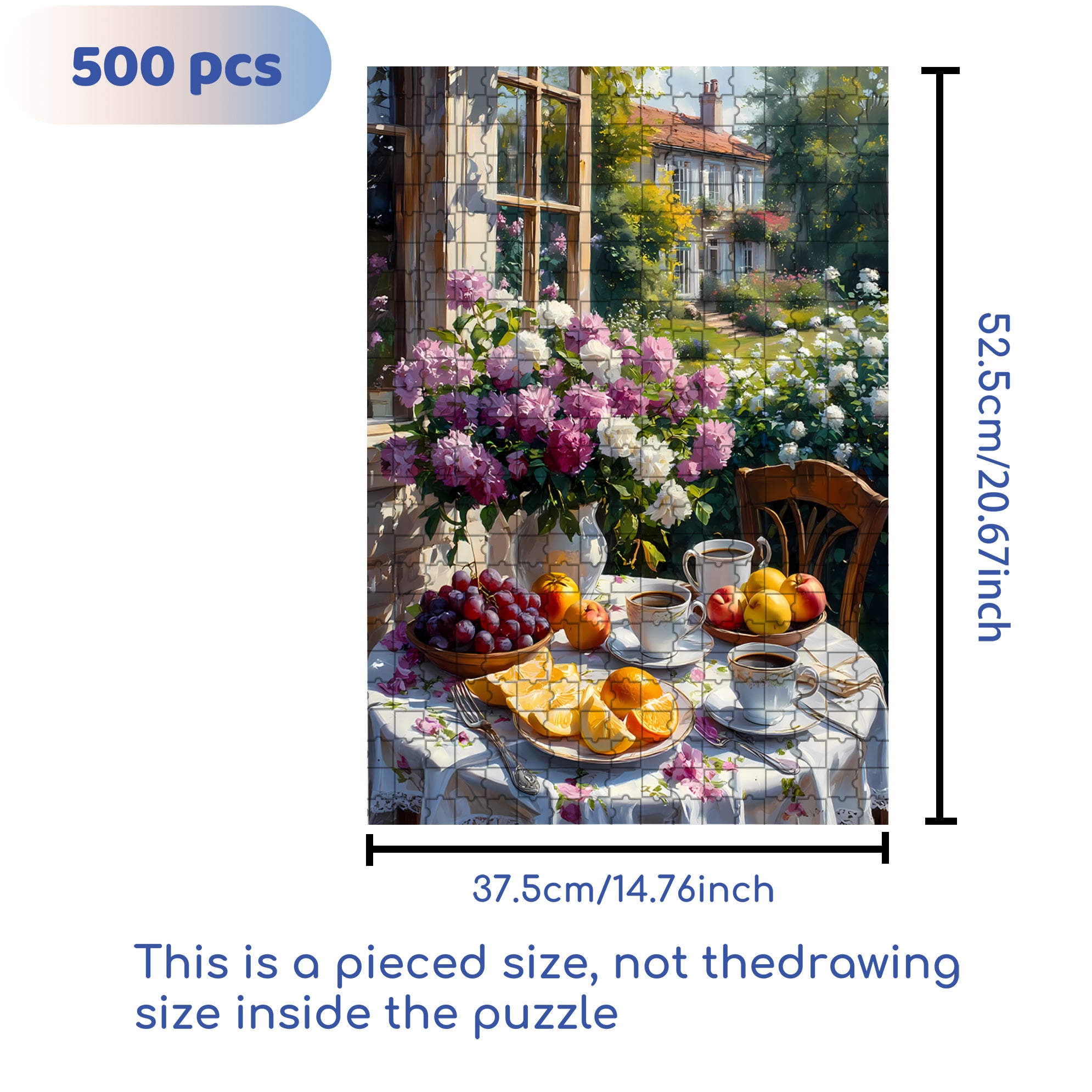 Afternoon Tea Time 500pcs/1000pcs Jigsaw Puzzle, Scratch-Resistant, Interactive Family Game & Brain-Boosting DIY Decor, Perfect for Halloween, Christmas & New Year Gifts, Family Puzzle Game