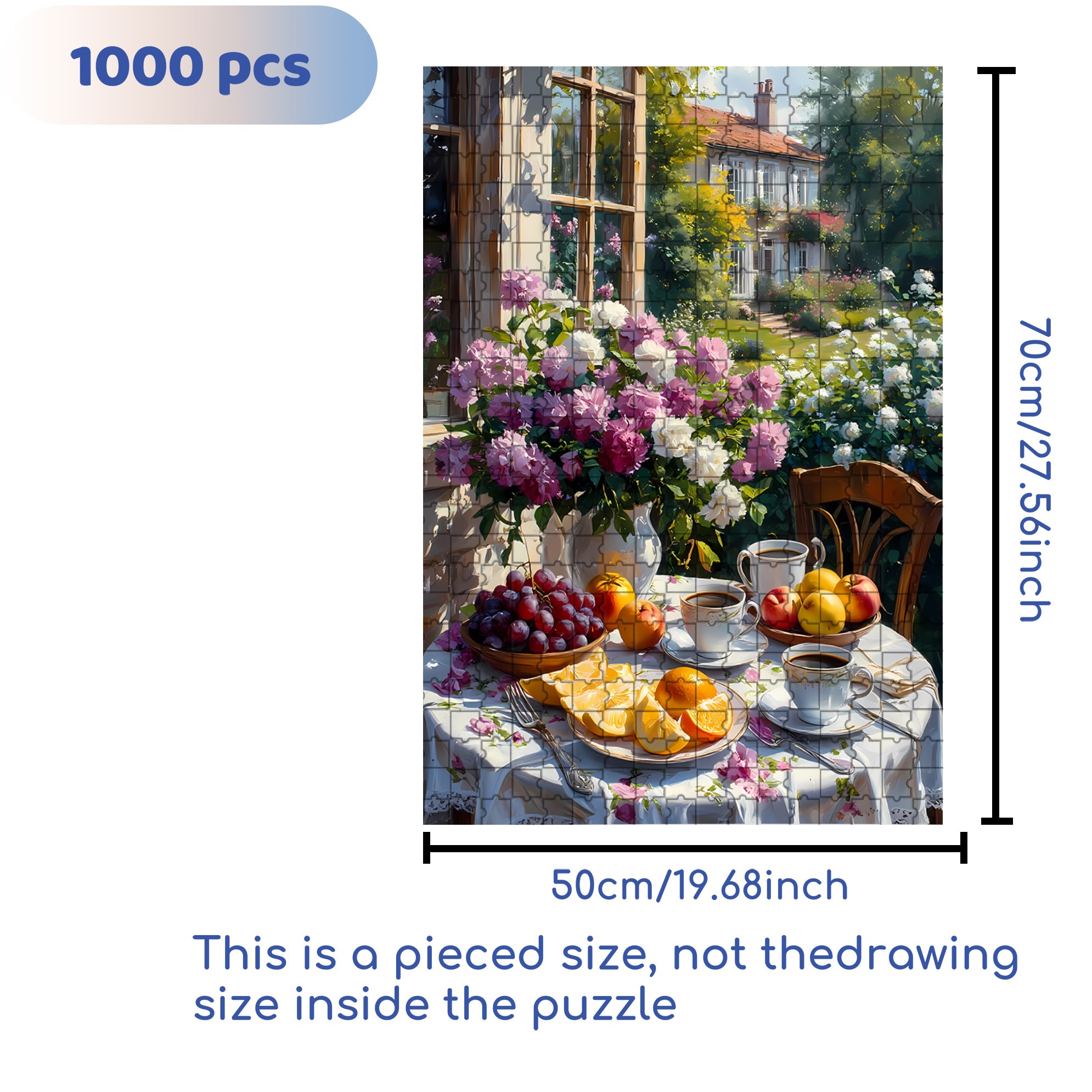 Afternoon Tea Time 500pcs/1000pcs Jigsaw Puzzle, Scratch-Resistant, Interactive Family Game & Brain-Boosting DIY Decor, Perfect for Halloween, Christmas & New Year Gifts, Family Puzzle Game