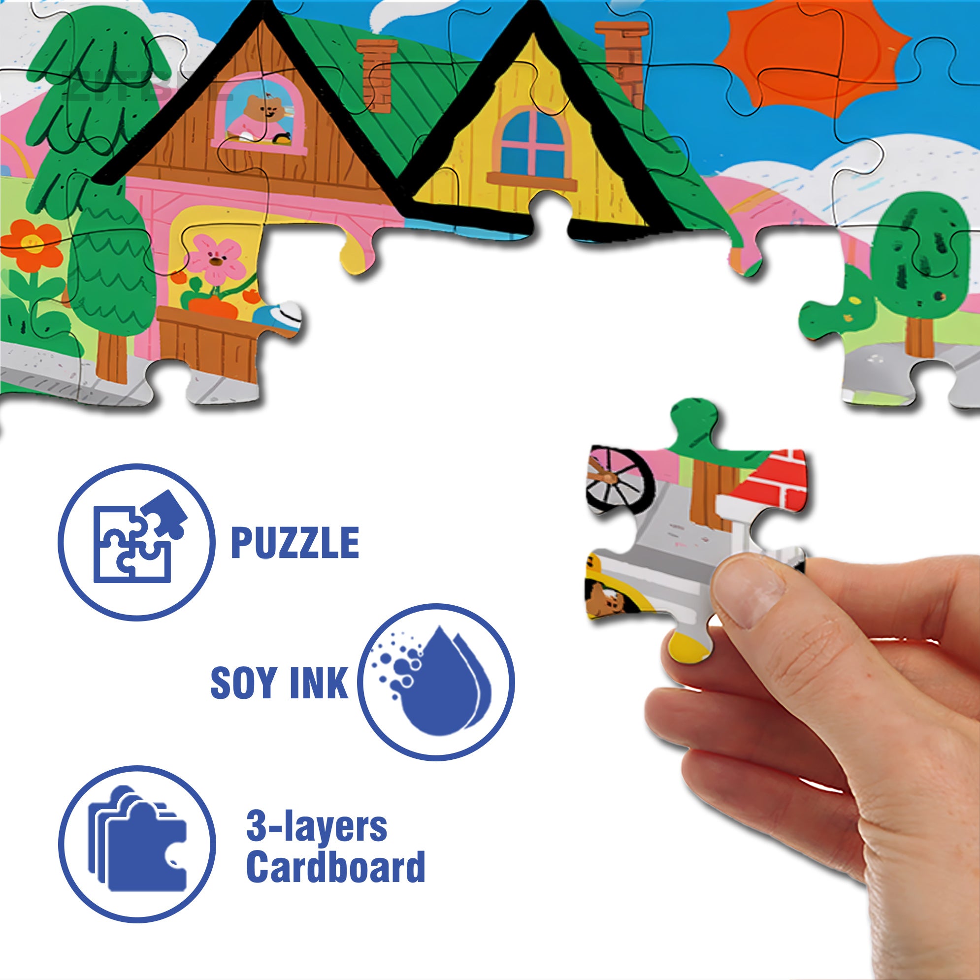 Animal Park 500pcs/1000pcs Jigsaw Puzzle, Scratch-Resistant, Interactive Family Game & Brain-Boosting DIY Decor, Perfect for Halloween, Christmas & New Year Gifts, Family Puzzle Game