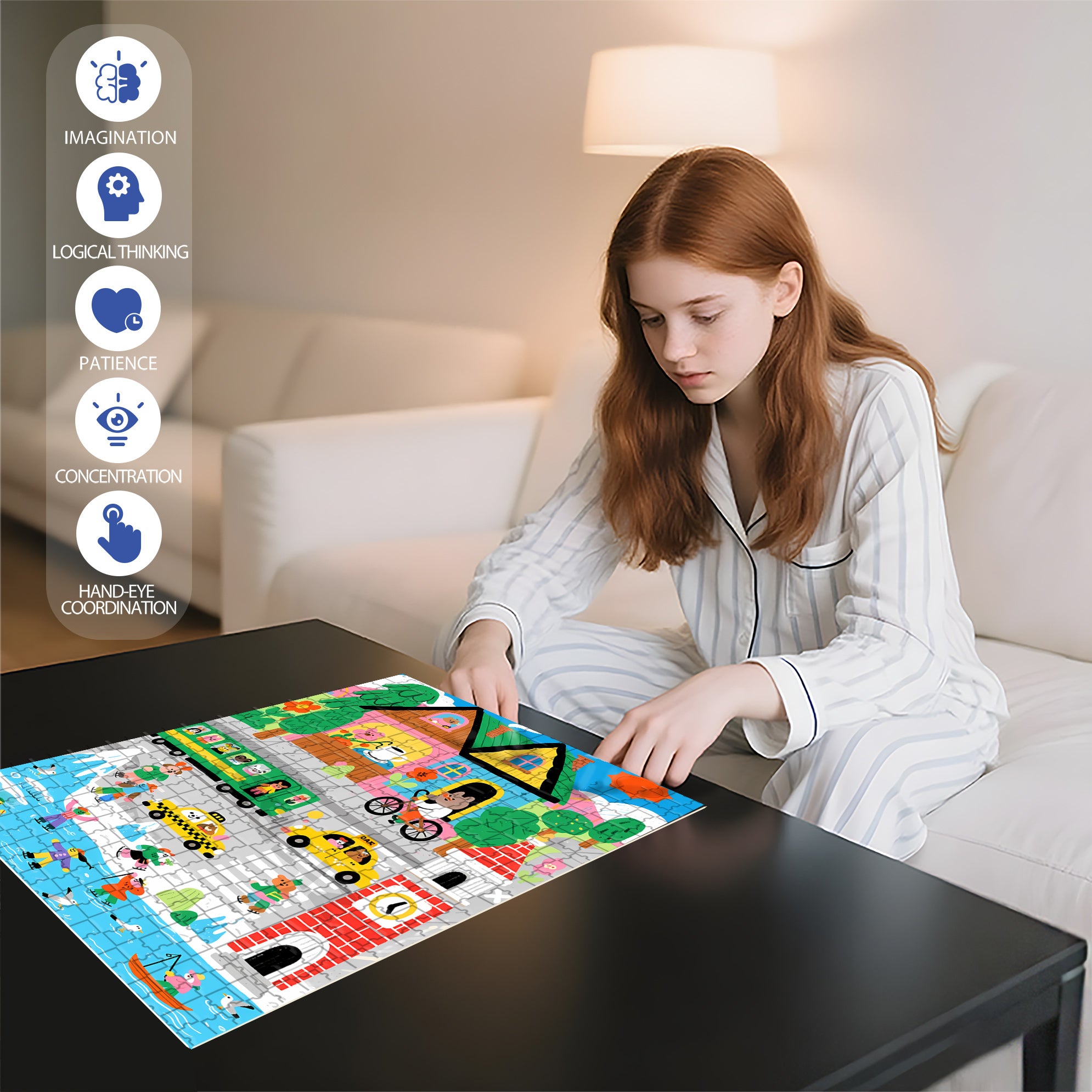 Animal Park 500pcs/1000pcs Jigsaw Puzzle, Scratch-Resistant, Interactive Family Game & Brain-Boosting DIY Decor, Perfect for Halloween, Christmas & New Year Gifts, Family Puzzle Game