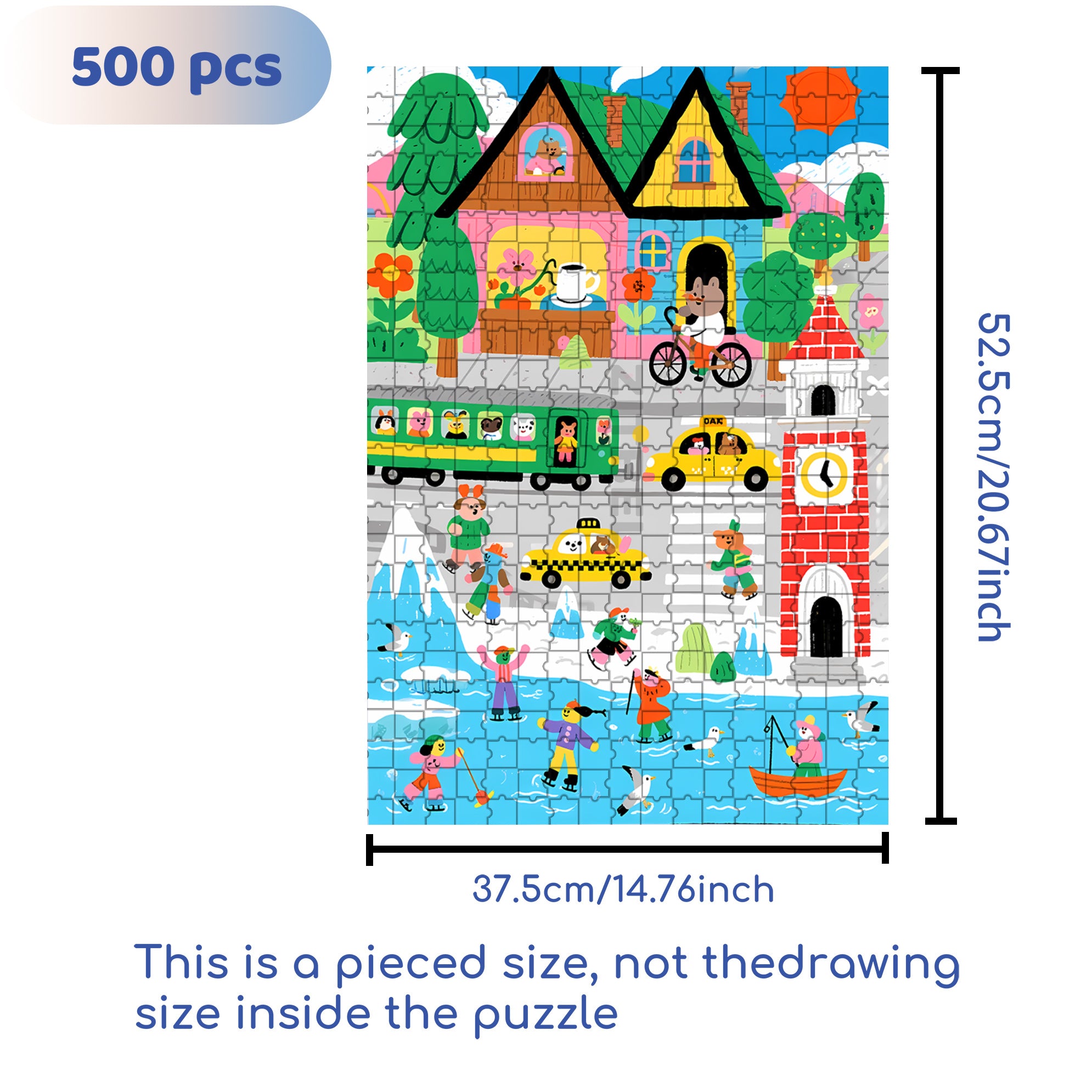 Animal Park 500pcs/1000pcs Jigsaw Puzzle, Scratch-Resistant, Interactive Family Game & Brain-Boosting DIY Decor, Perfect for Halloween, Christmas & New Year Gifts, Family Puzzle Game