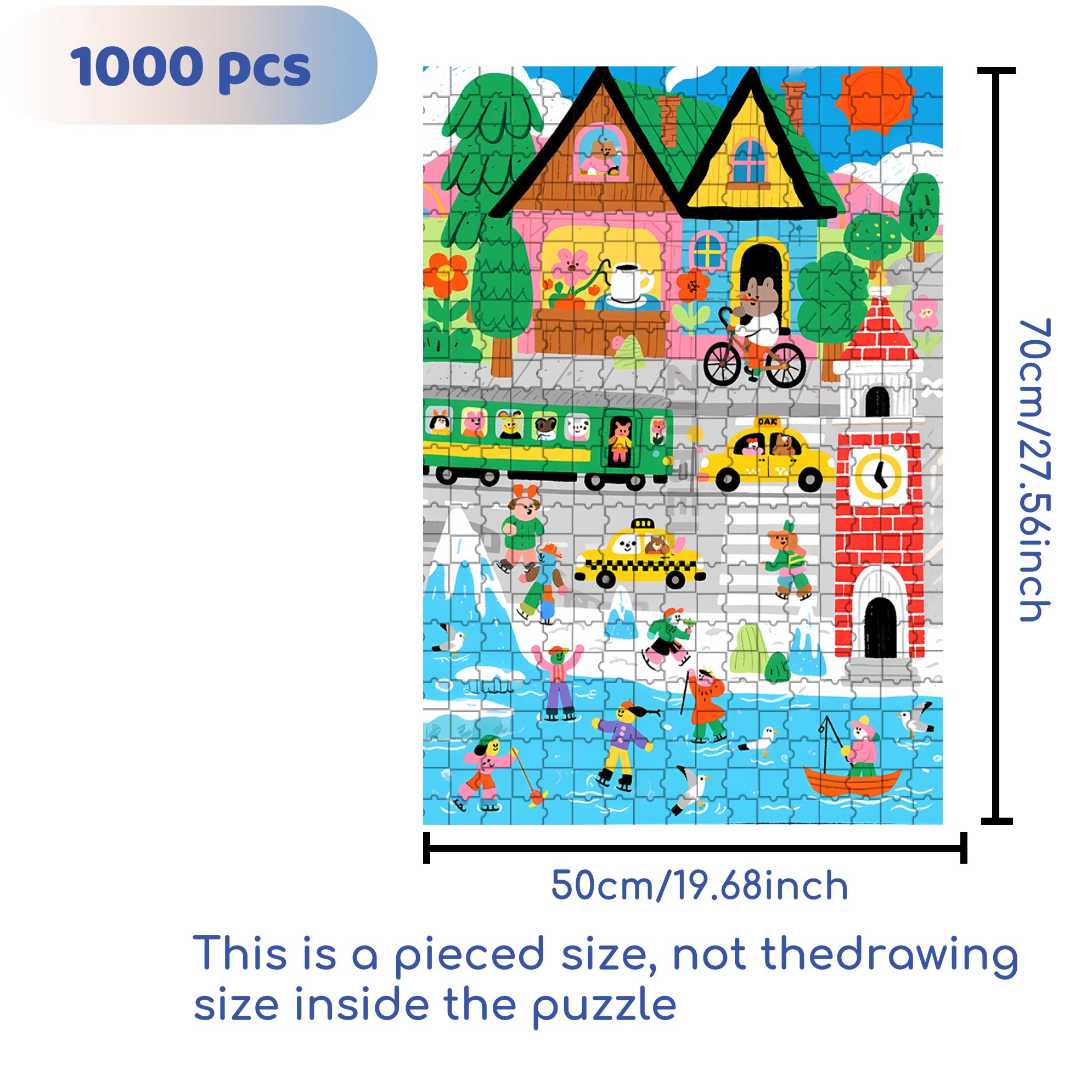 Animal Park 500pcs/1000pcs Jigsaw Puzzle, Scratch-Resistant, Interactive Family Game & Brain-Boosting DIY Decor, Perfect for Halloween, Christmas & New Year Gifts, Family Puzzle Game