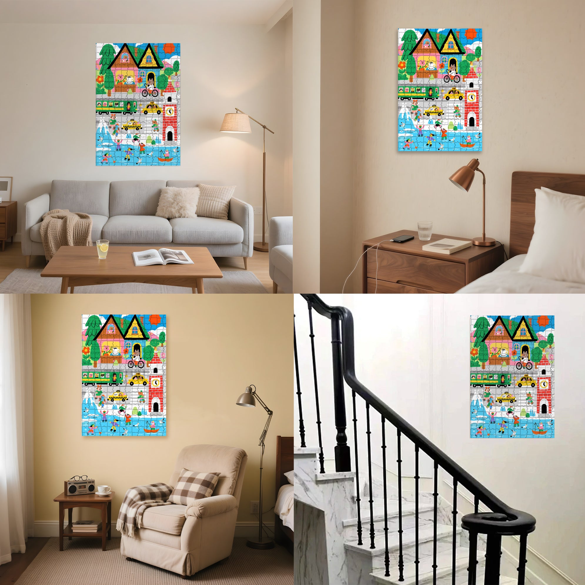Animal Park 500pcs/1000pcs Jigsaw Puzzle, Scratch-Resistant, Interactive Family Game & Brain-Boosting DIY Decor, Perfect for Halloween, Christmas & New Year Gifts, Family Puzzle Game