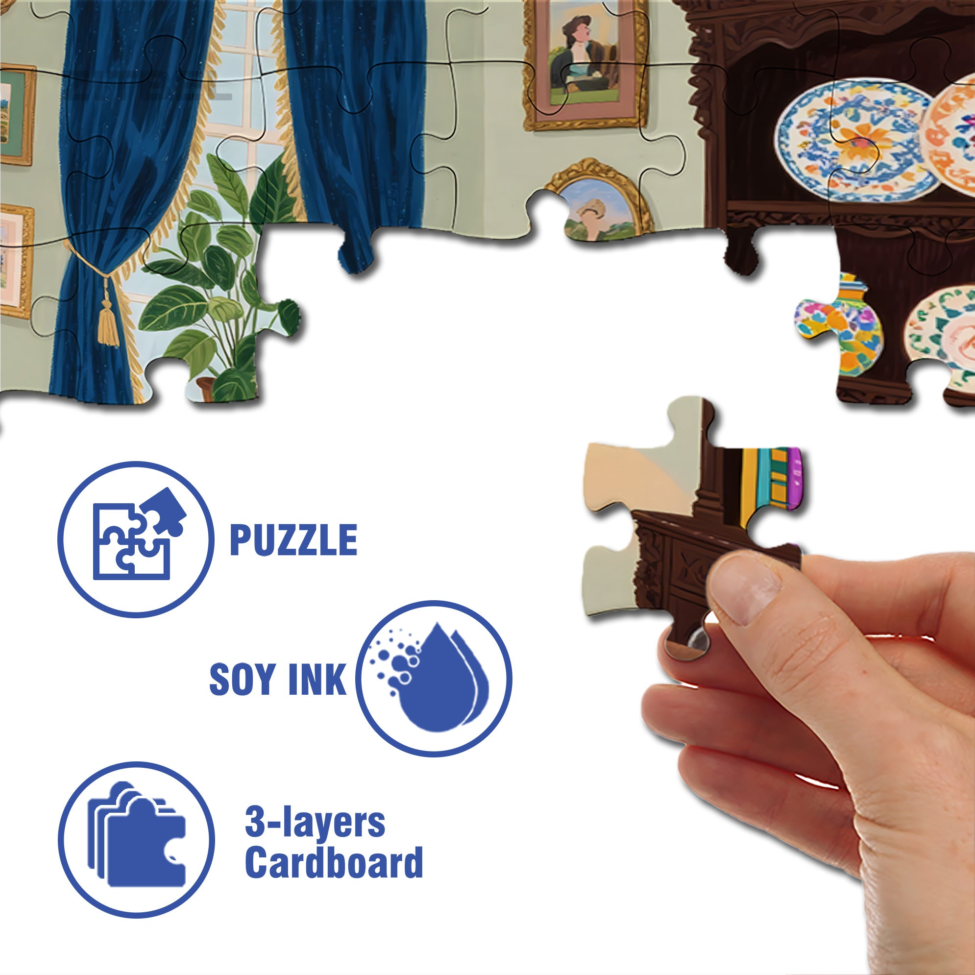 At Home 500pcs/1000pcs Jigsaw Puzzle, Scratch-Resistant, Interactive Family Game & Brain-Boosting DIY Decor, Perfect for Halloween, Christmas & New Year Gifts, Family Puzzle Game