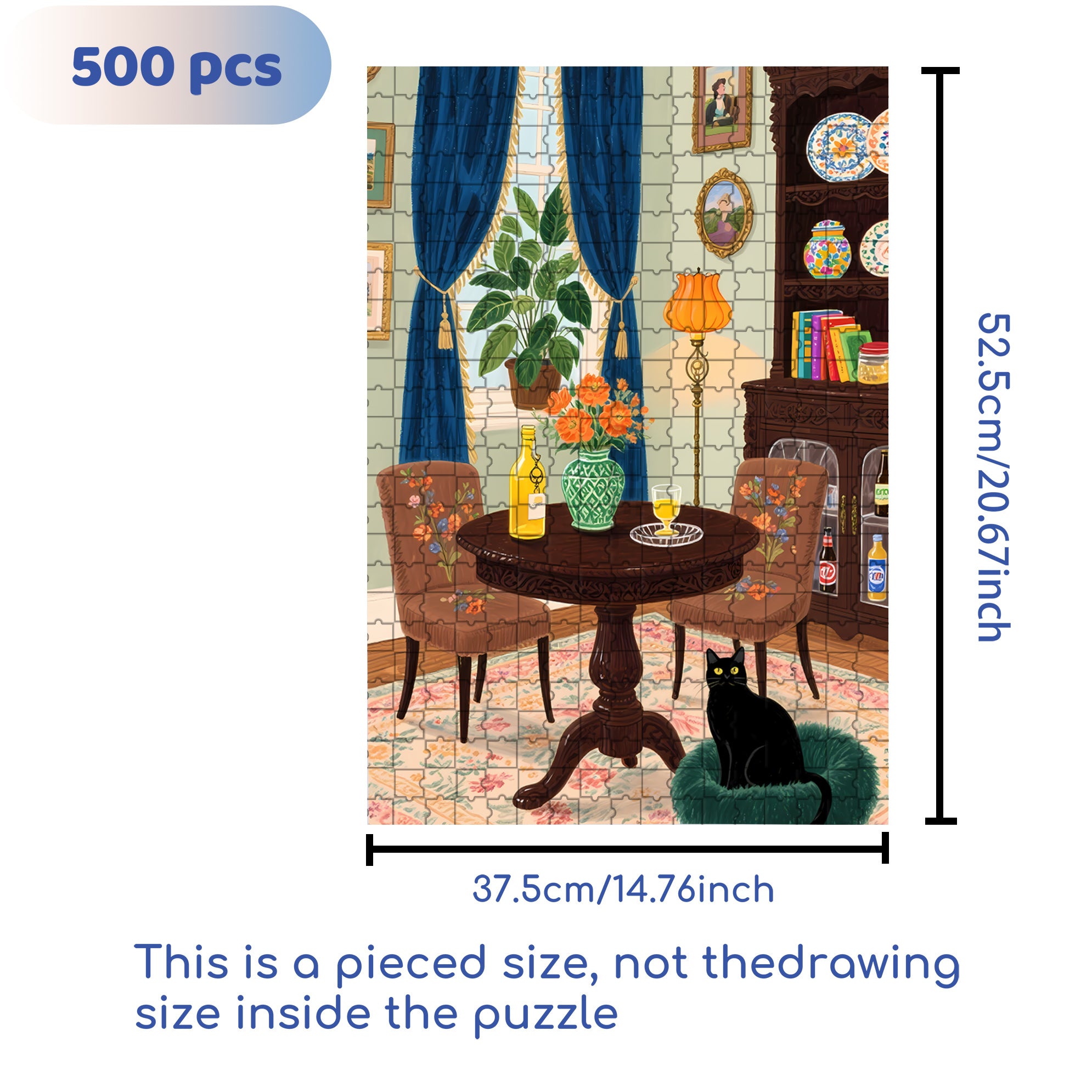 At Home 500pcs/1000pcs Jigsaw Puzzle, Scratch-Resistant, Interactive Family Game & Brain-Boosting DIY Decor, Perfect for Halloween, Christmas & New Year Gifts, Family Puzzle Game