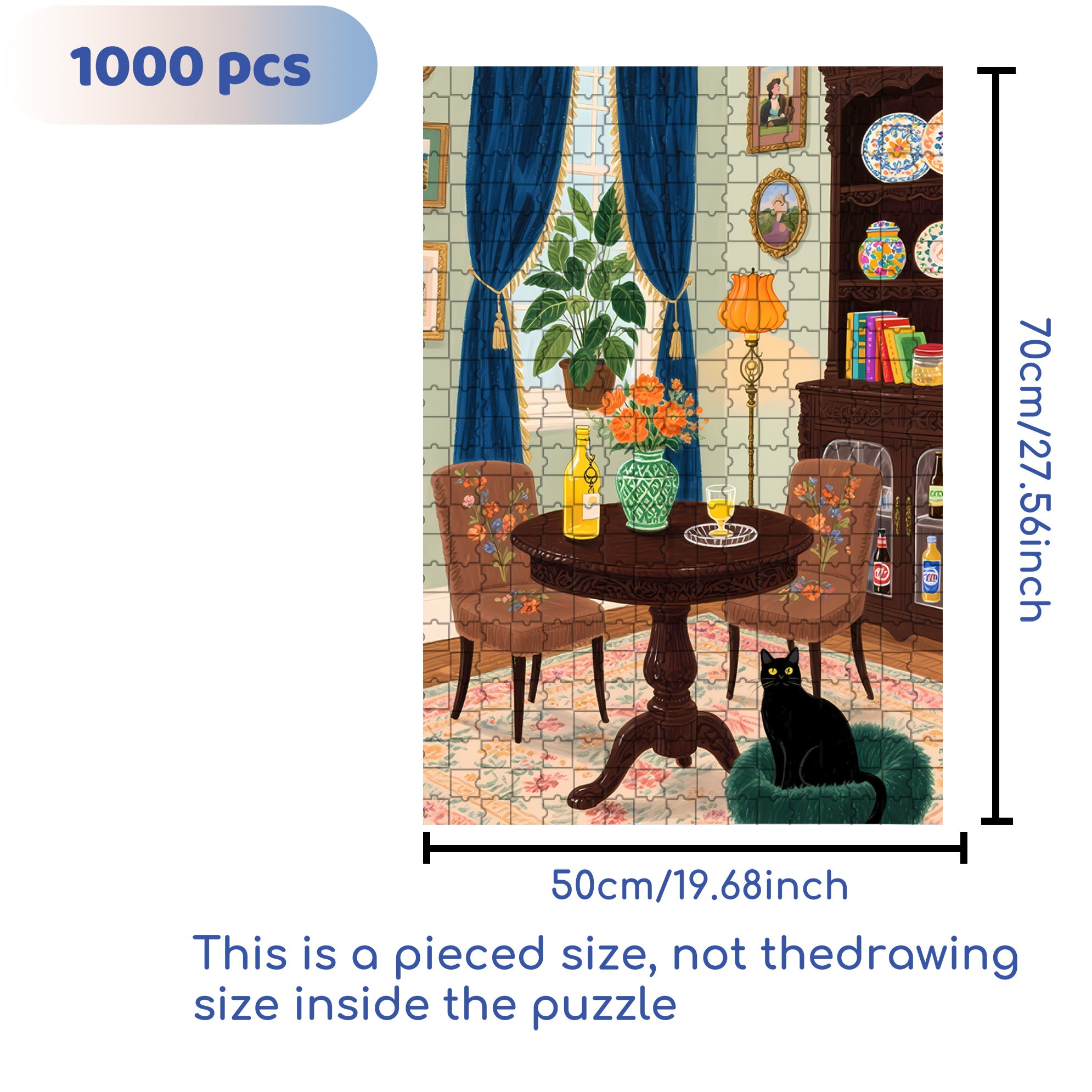At Home 500pcs/1000pcs Jigsaw Puzzle, Scratch-Resistant, Interactive Family Game & Brain-Boosting DIY Decor, Perfect for Halloween, Christmas & New Year Gifts, Family Puzzle Game
