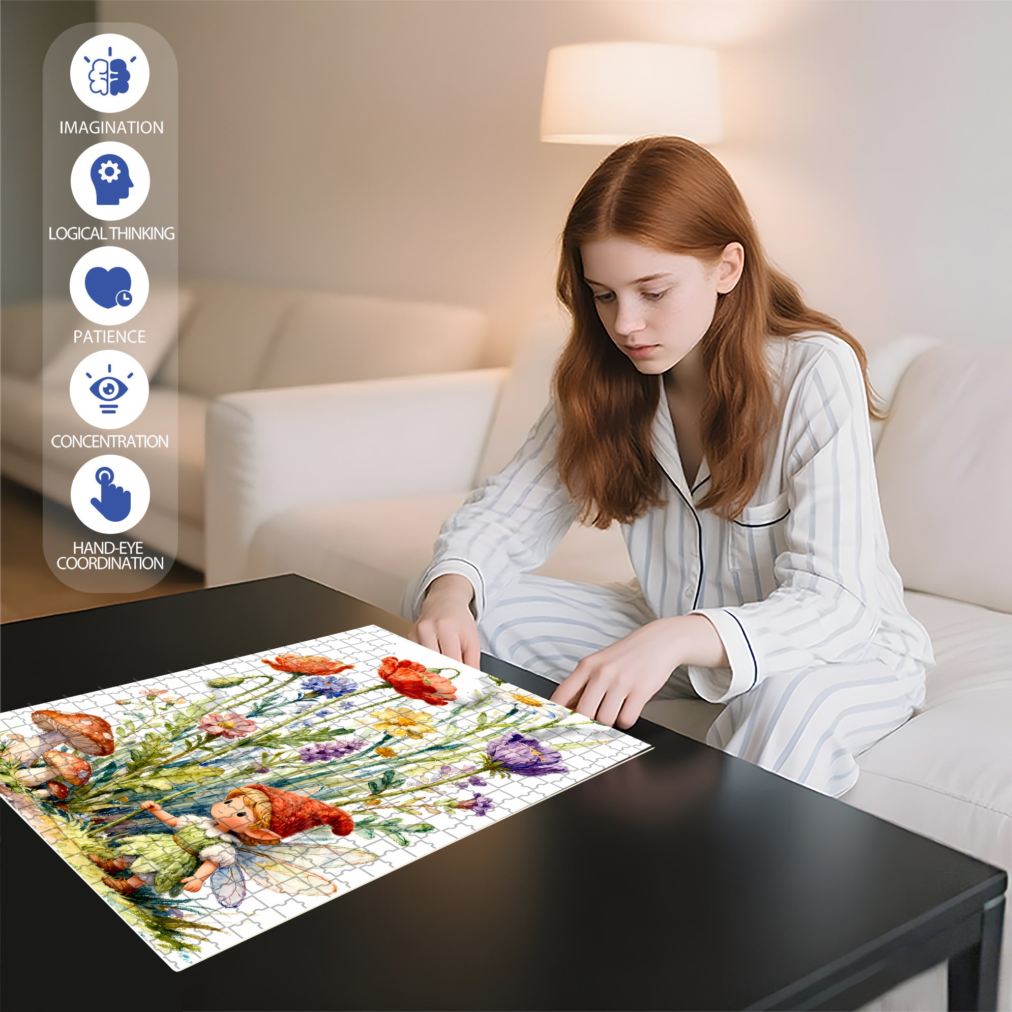 Casper 500pcs/1000pcs Jigsaw Puzzle, Scratch-Resistant, Interactive Family Game & Brain-Boosting DIY Decor, Perfect for Halloween, Christmas & New Year Gifts, Family Puzzle Game