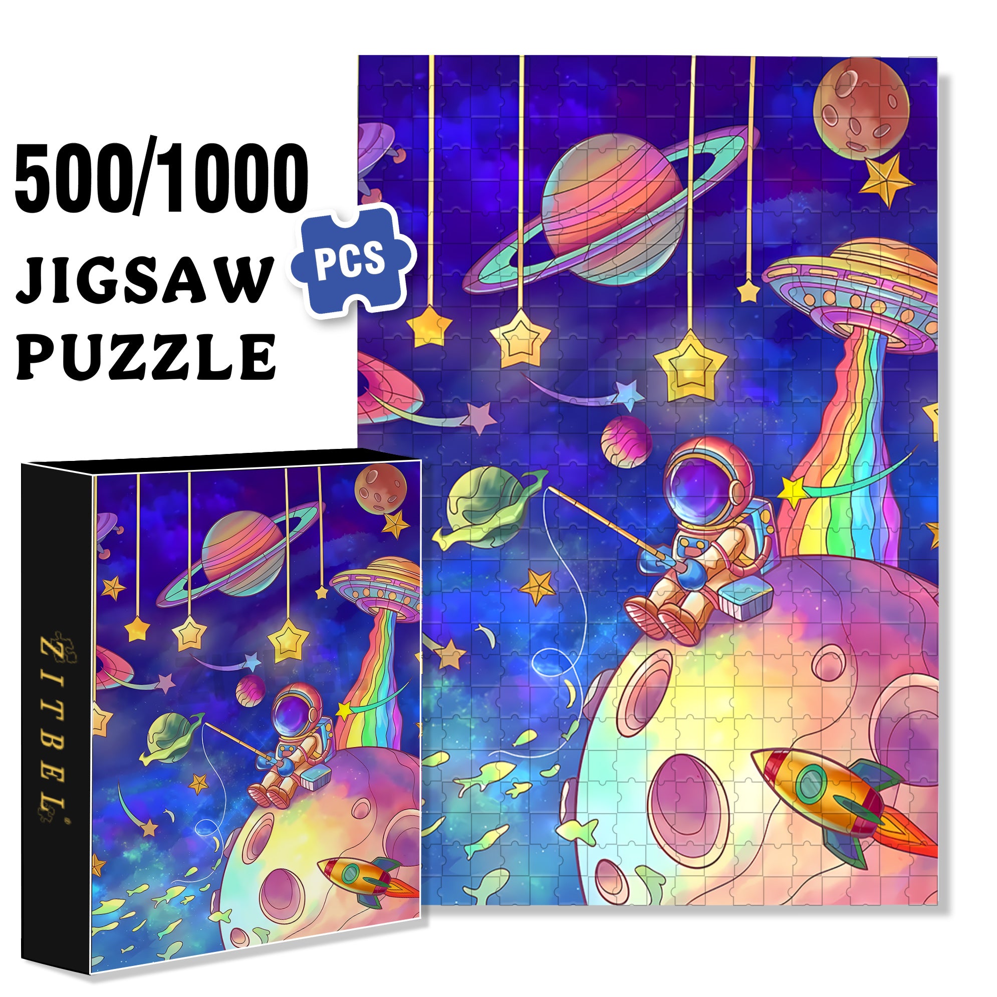 Childlike Fun 500pcs/1000pcs Jigsaw Puzzle, Scratch-Resistant, Interactive Family Game & Brain-Boosting DIY Decor, Perfect for Halloween, Christmas & New Year Gifts, Family Puzzle Game