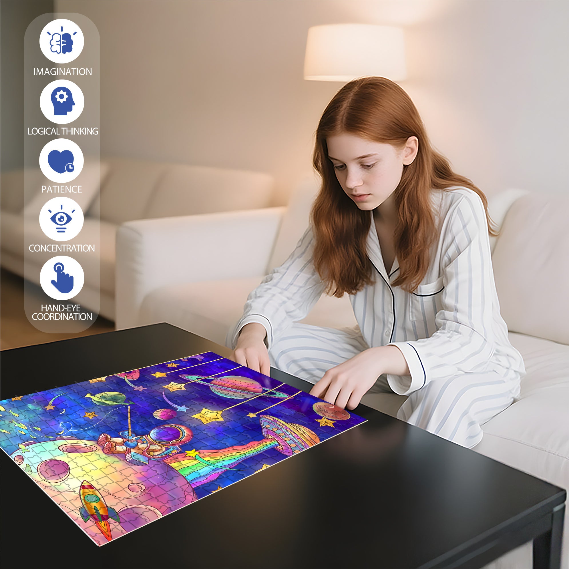 Childlike Fun 500pcs/1000pcs Jigsaw Puzzle, Scratch-Resistant, Interactive Family Game & Brain-Boosting DIY Decor, Perfect for Halloween, Christmas & New Year Gifts, Family Puzzle Game