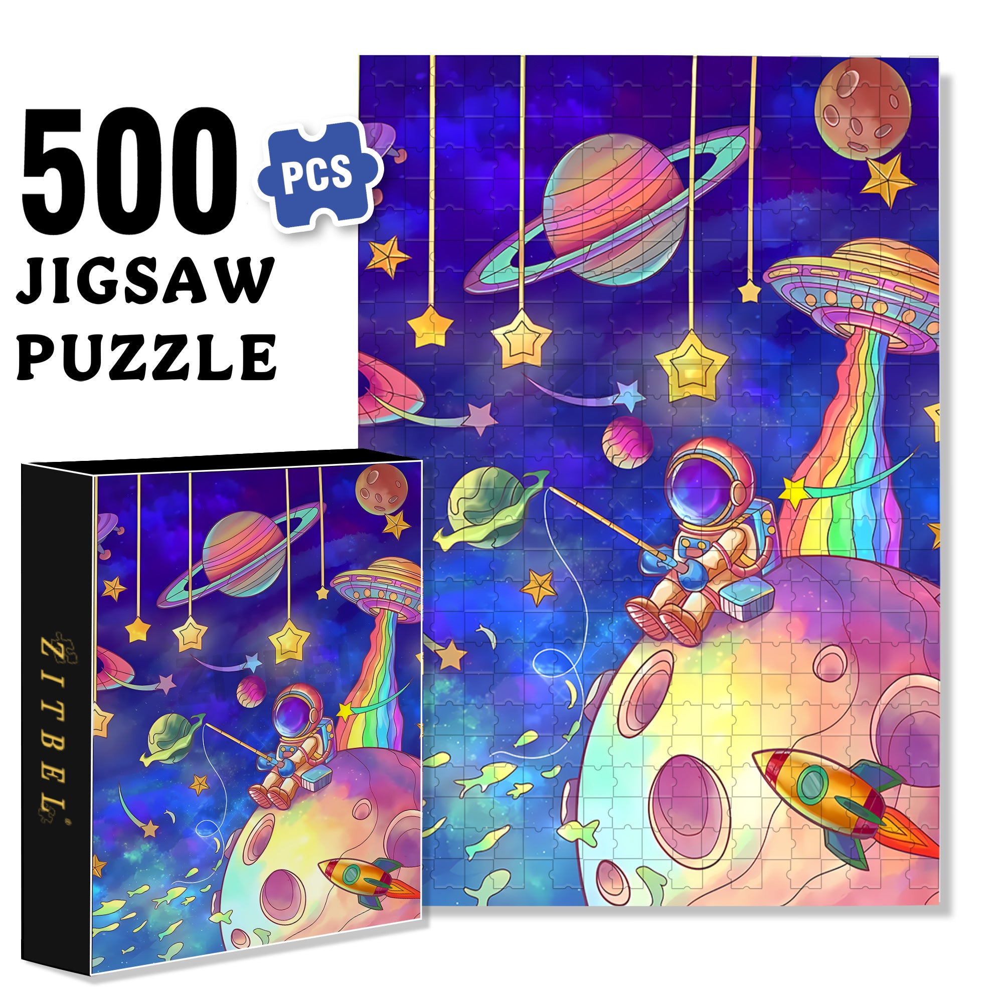 Childlike Fun 500pcs/1000pcs Jigsaw Puzzle, Scratch-Resistant, Interactive Family Game & Brain-Boosting DIY Decor, Perfect for Halloween, Christmas & New Year Gifts, Family Puzzle Game