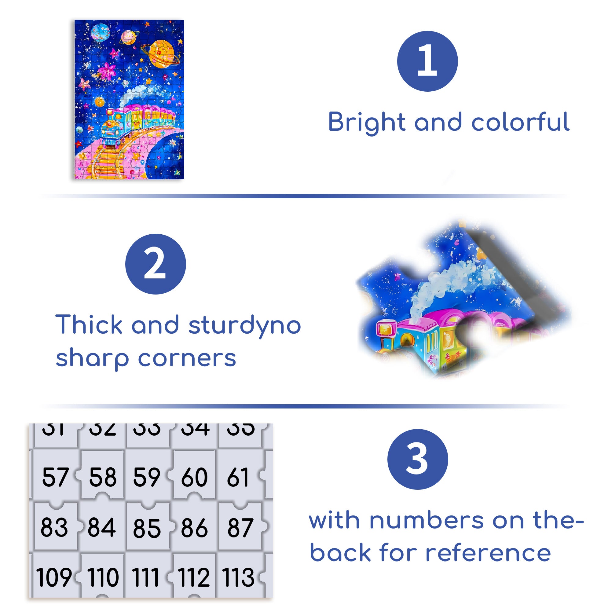 Children's Fun Train 500pcs/1000pcs Jigsaw Puzzle, Scratch-Resistant, Interactive Family Game & Brain-Boosting DIY Decor, Perfect for Halloween, Christmas & New Year Gifts, Family Puzzle Game