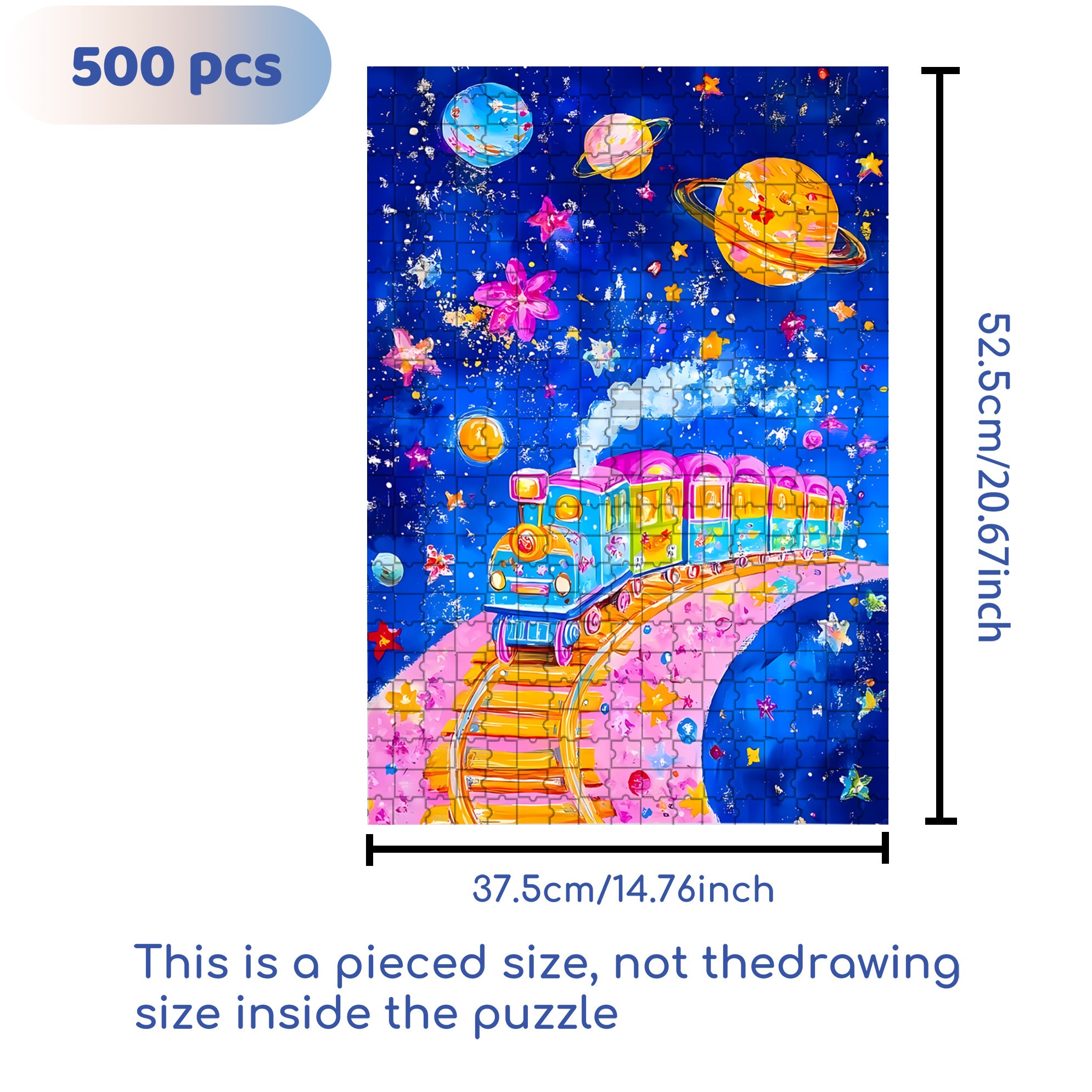 Children's Fun Train 500pcs/1000pcs Jigsaw Puzzle, Scratch-Resistant, Interactive Family Game & Brain-Boosting DIY Decor, Perfect for Halloween, Christmas & New Year Gifts, Family Puzzle Game