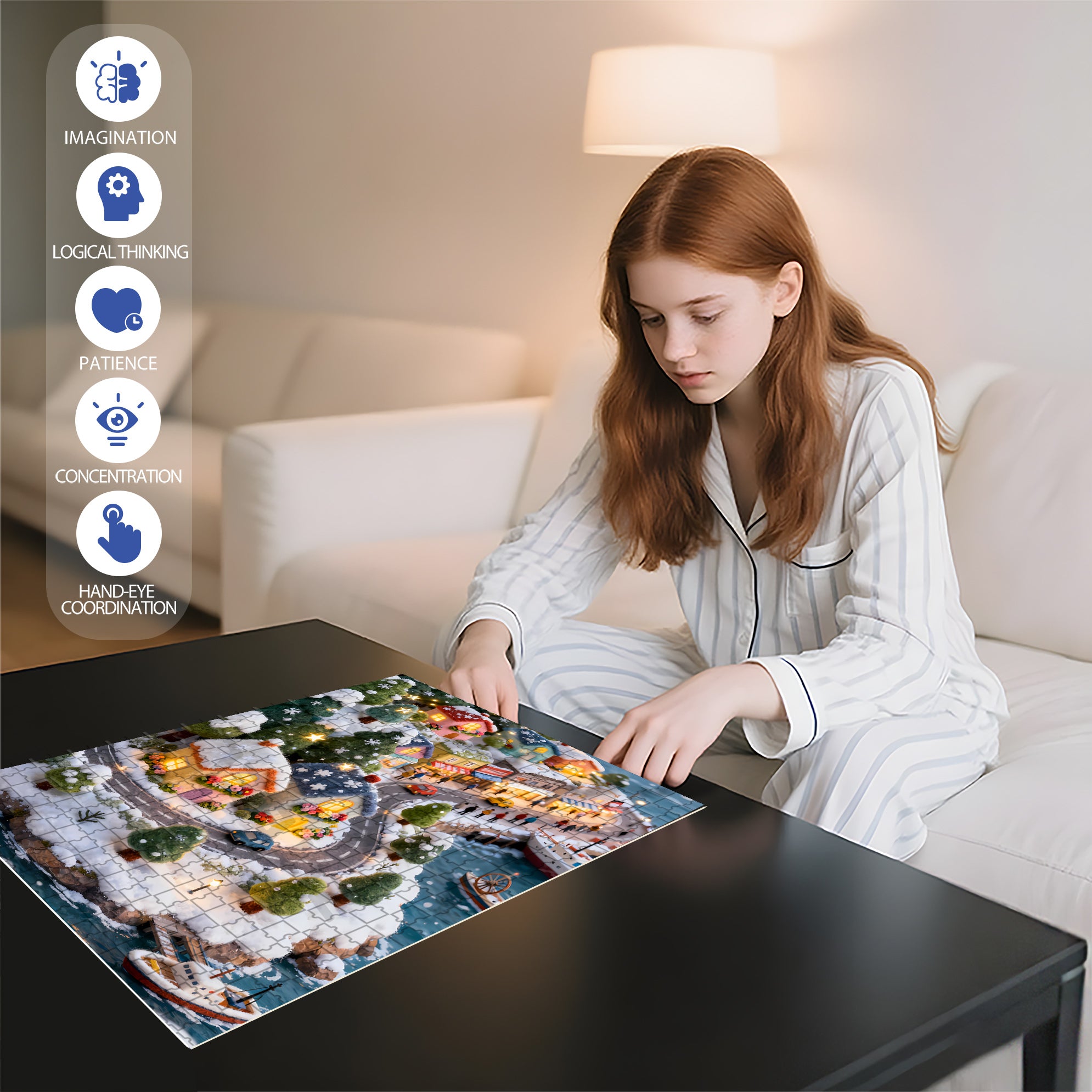 Christmas Island 500pcs/1000pcs Jigsaw Puzzle, Scratch-Resistant, Interactive Family Game & Brain-Boosting DIY Decor, Perfect for Halloween, Christmas & New Year Gifts, Family Puzzle Game