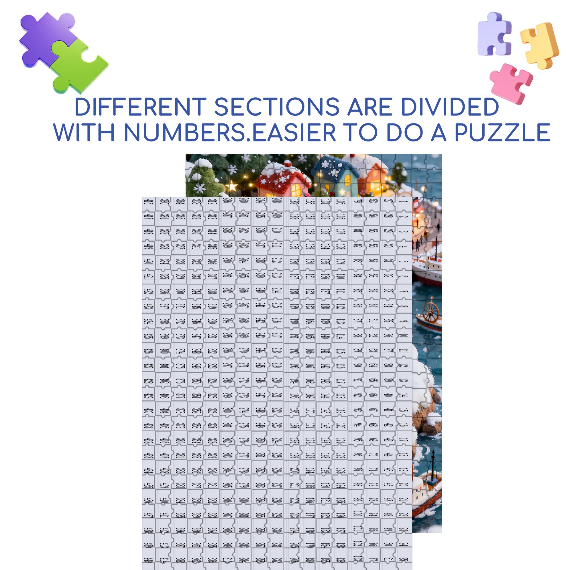 Christmas Island 500pcs/1000pcs Jigsaw Puzzle, Scratch-Resistant, Interactive Family Game & Brain-Boosting DIY Decor, Perfect for Halloween, Christmas & New Year Gifts, Family Puzzle Game