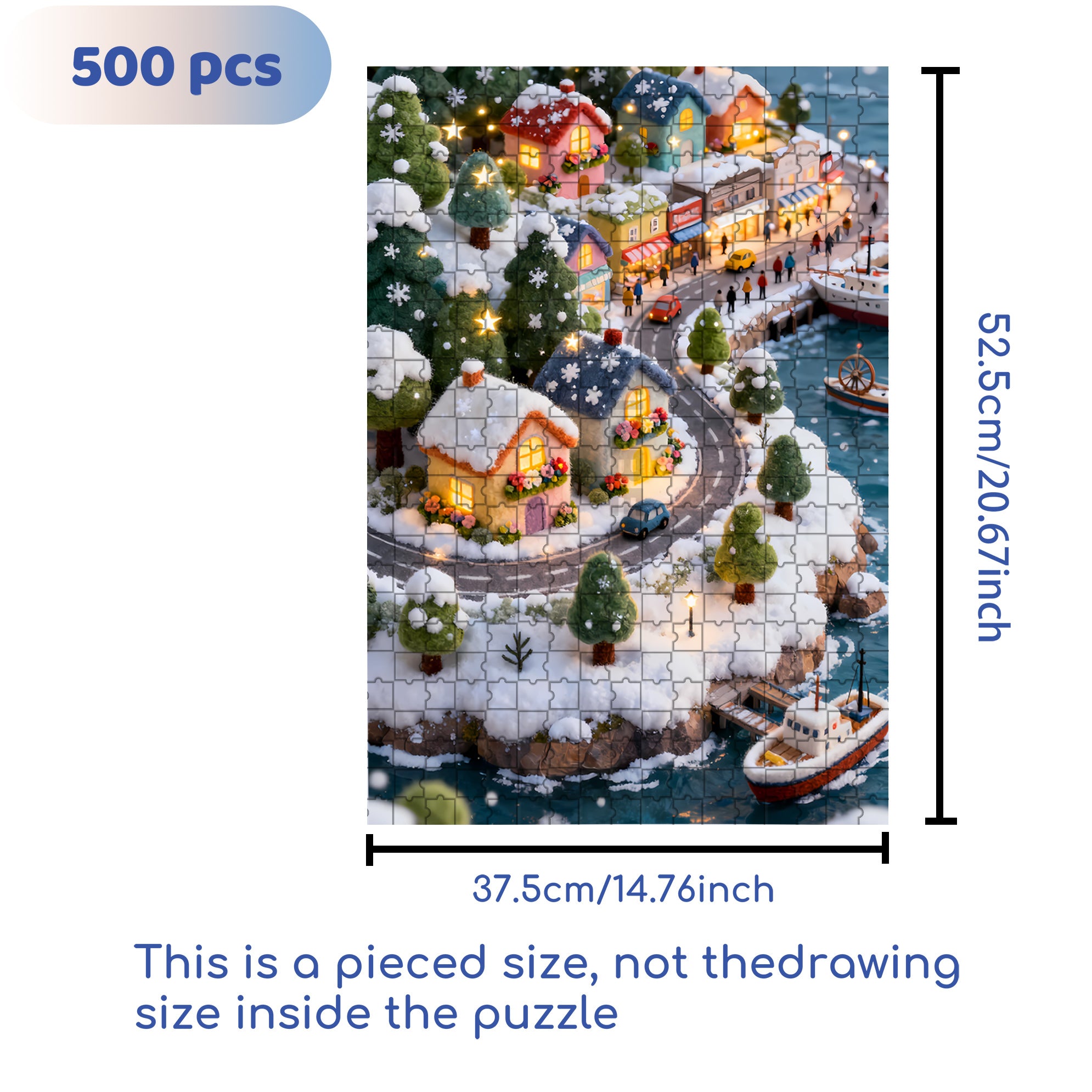 Christmas Island 500pcs/1000pcs Jigsaw Puzzle, Scratch-Resistant, Interactive Family Game & Brain-Boosting DIY Decor, Perfect for Halloween, Christmas & New Year Gifts, Family Puzzle Game