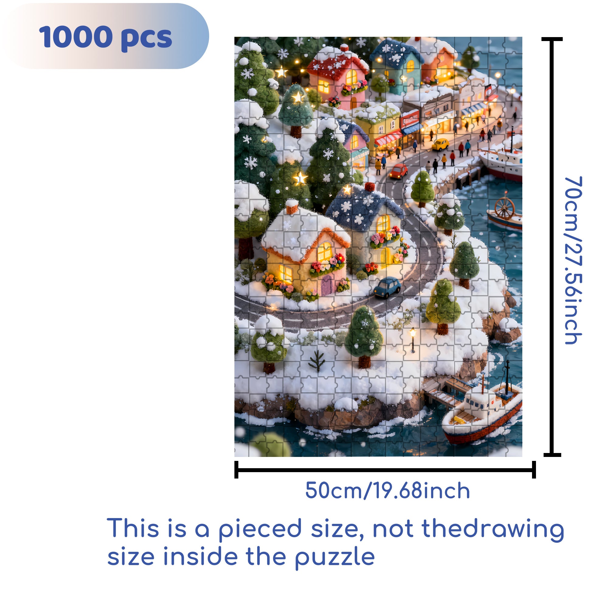 Christmas Island 500pcs/1000pcs Jigsaw Puzzle, Scratch-Resistant, Interactive Family Game & Brain-Boosting DIY Decor, Perfect for Halloween, Christmas & New Year Gifts, Family Puzzle Game