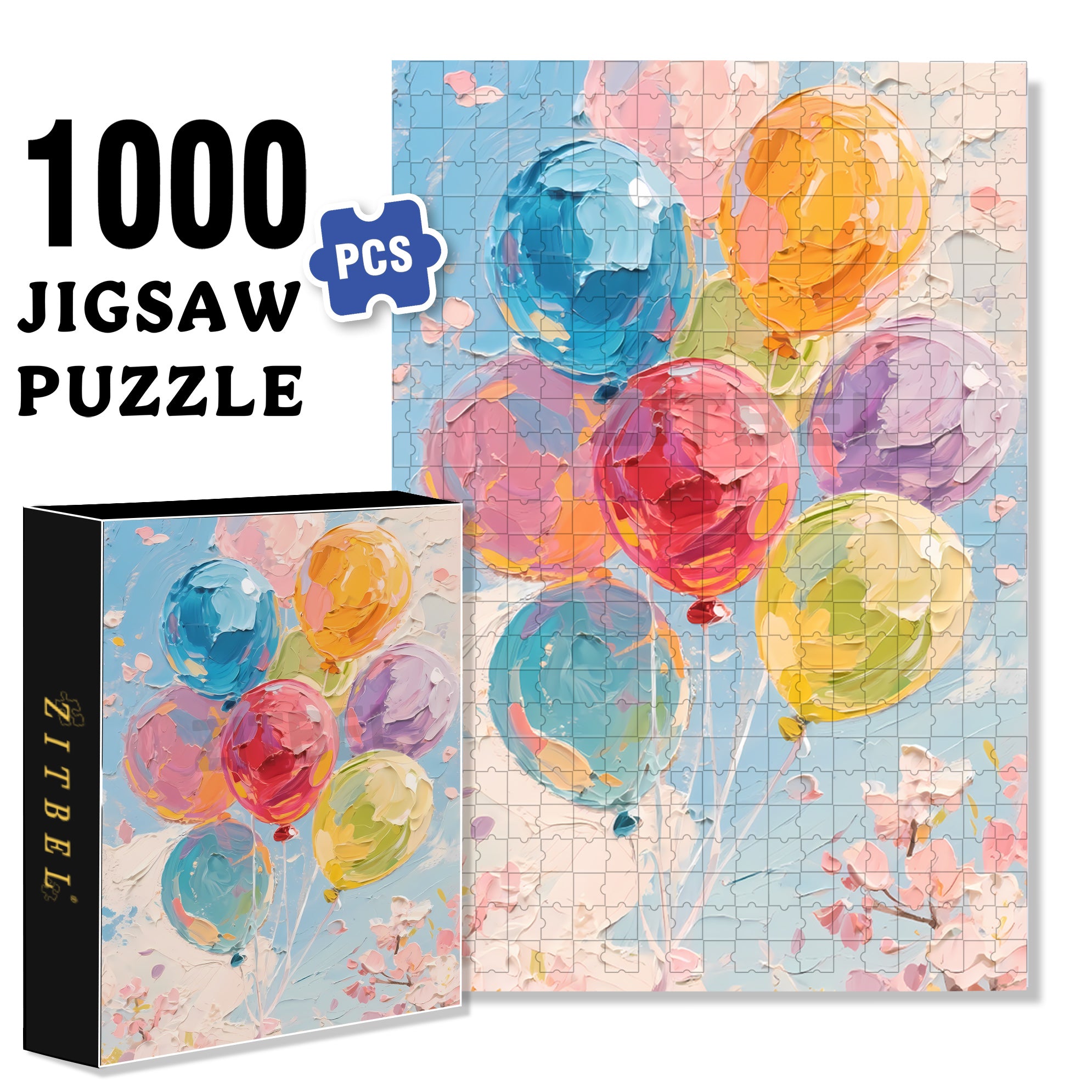 Colored Balloons 500pcs/1000pcs Jigsaw Puzzle, Scratch-Resistant, Interactive Family Game & Brain-Boosting DIY Decor, Perfect for Halloween, Christmas & New Year Gifts, Family Puzzle Game