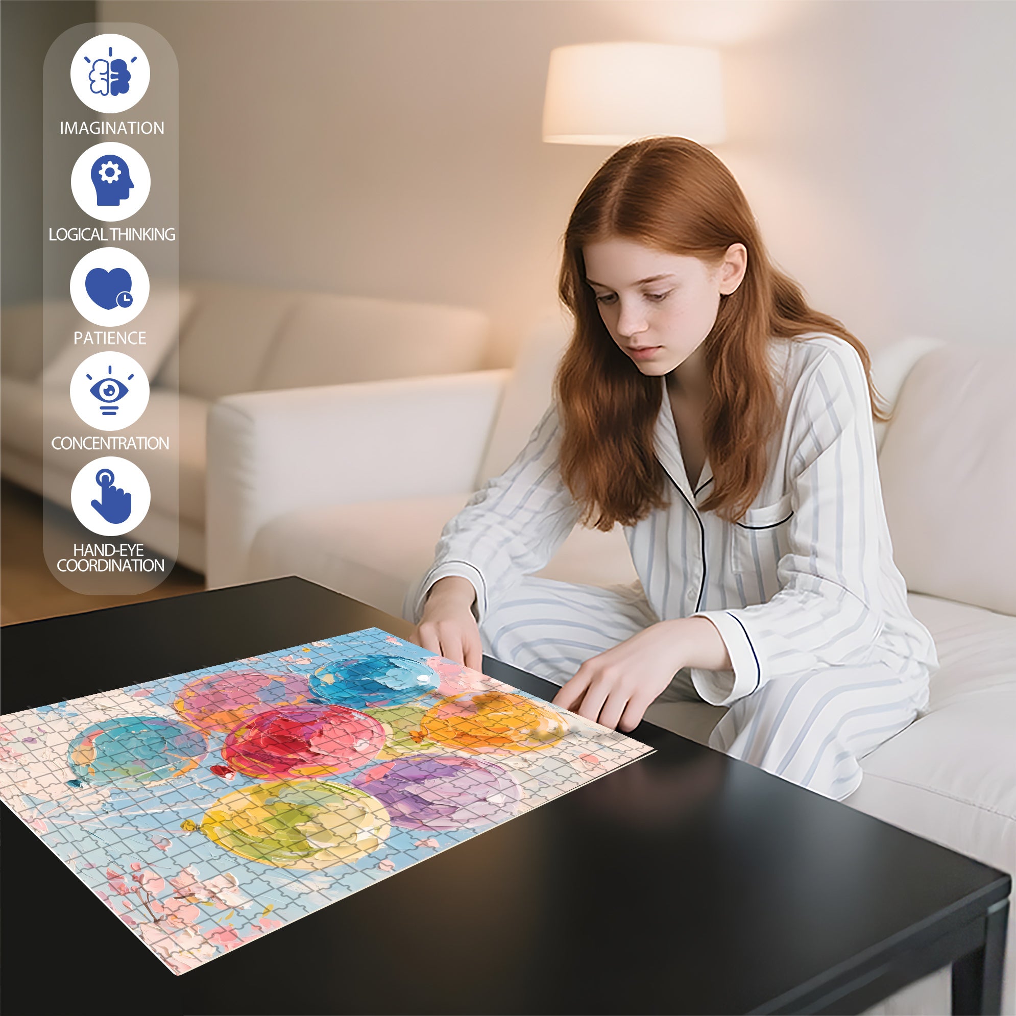 Colored Balloons 500pcs/1000pcs Jigsaw Puzzle, Scratch-Resistant, Interactive Family Game & Brain-Boosting DIY Decor, Perfect for Halloween, Christmas & New Year Gifts, Family Puzzle Game