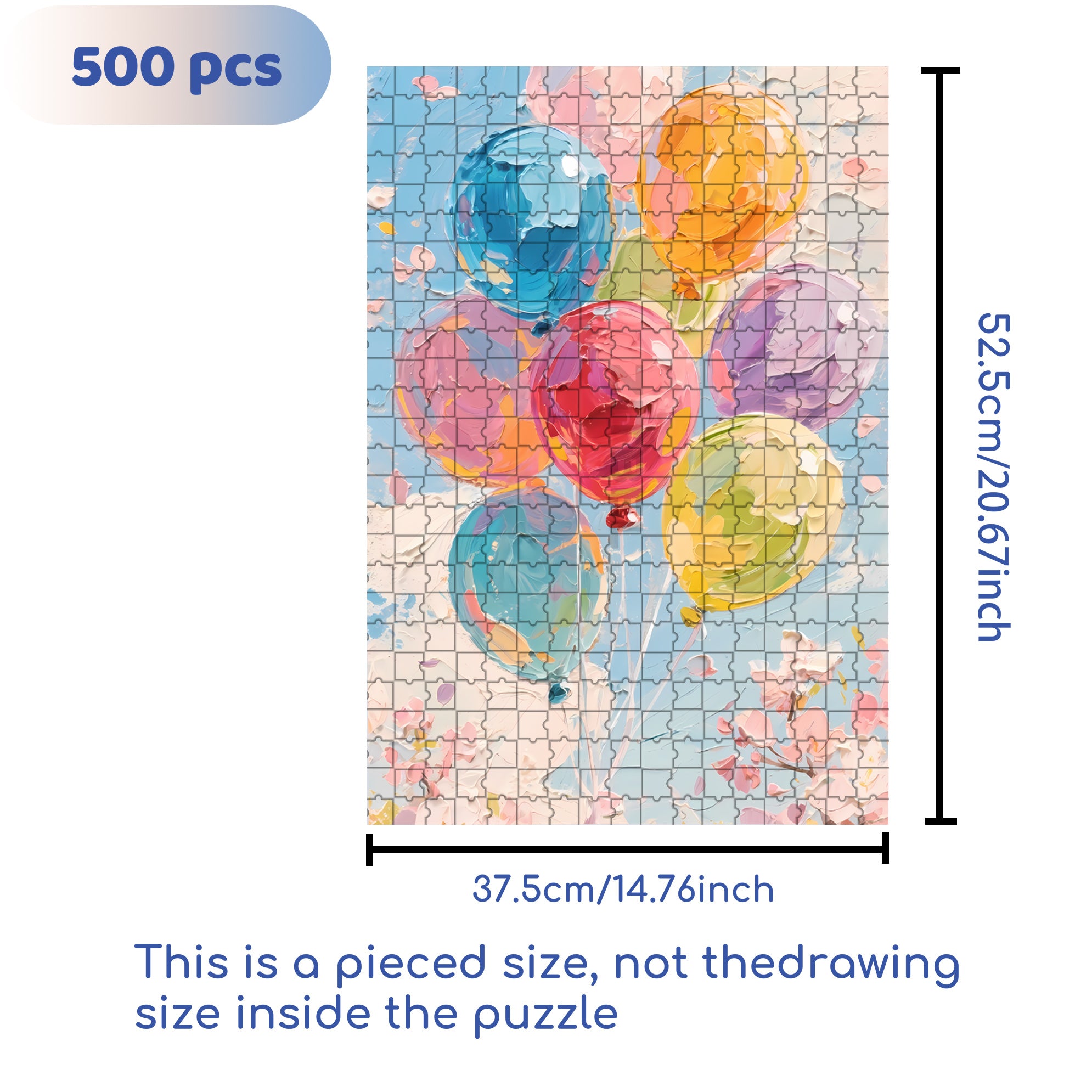 Colored Balloons 500pcs/1000pcs Jigsaw Puzzle, Scratch-Resistant, Interactive Family Game & Brain-Boosting DIY Decor, Perfect for Halloween, Christmas & New Year Gifts, Family Puzzle Game