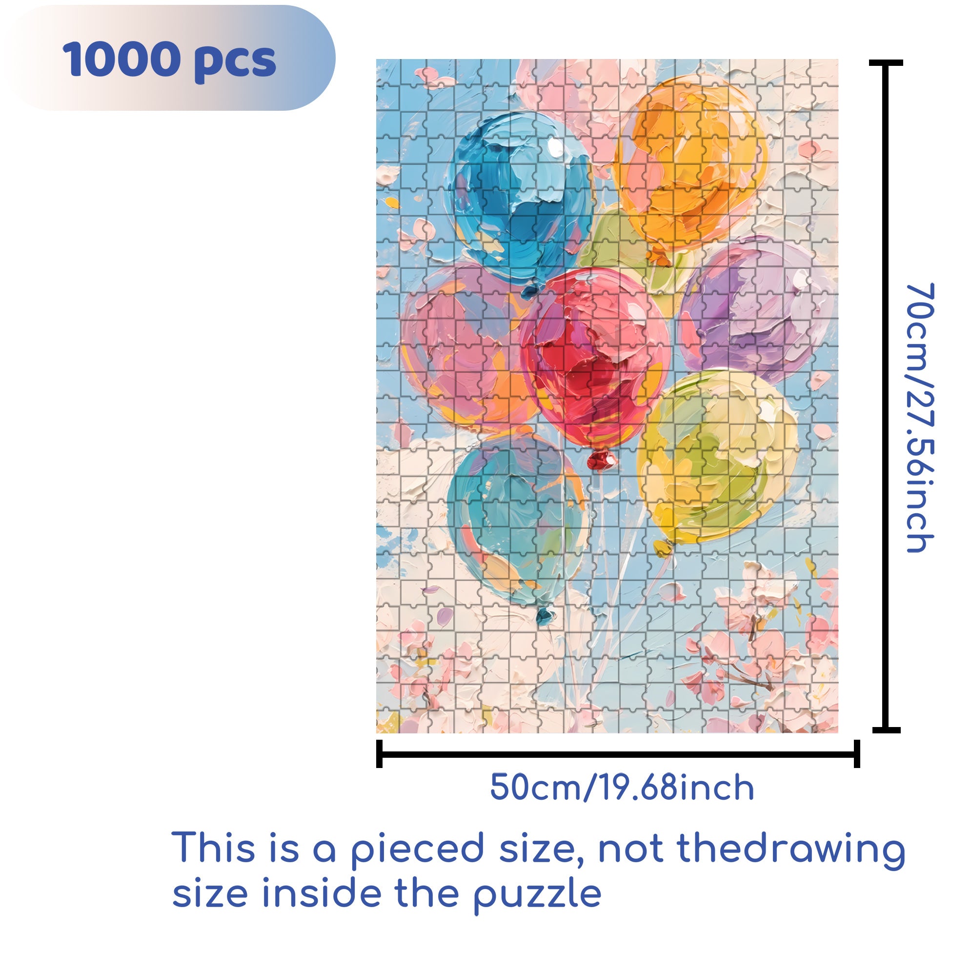 Colored Balloons 500pcs/1000pcs Jigsaw Puzzle, Scratch-Resistant, Interactive Family Game & Brain-Boosting DIY Decor, Perfect for Halloween, Christmas & New Year Gifts, Family Puzzle Game