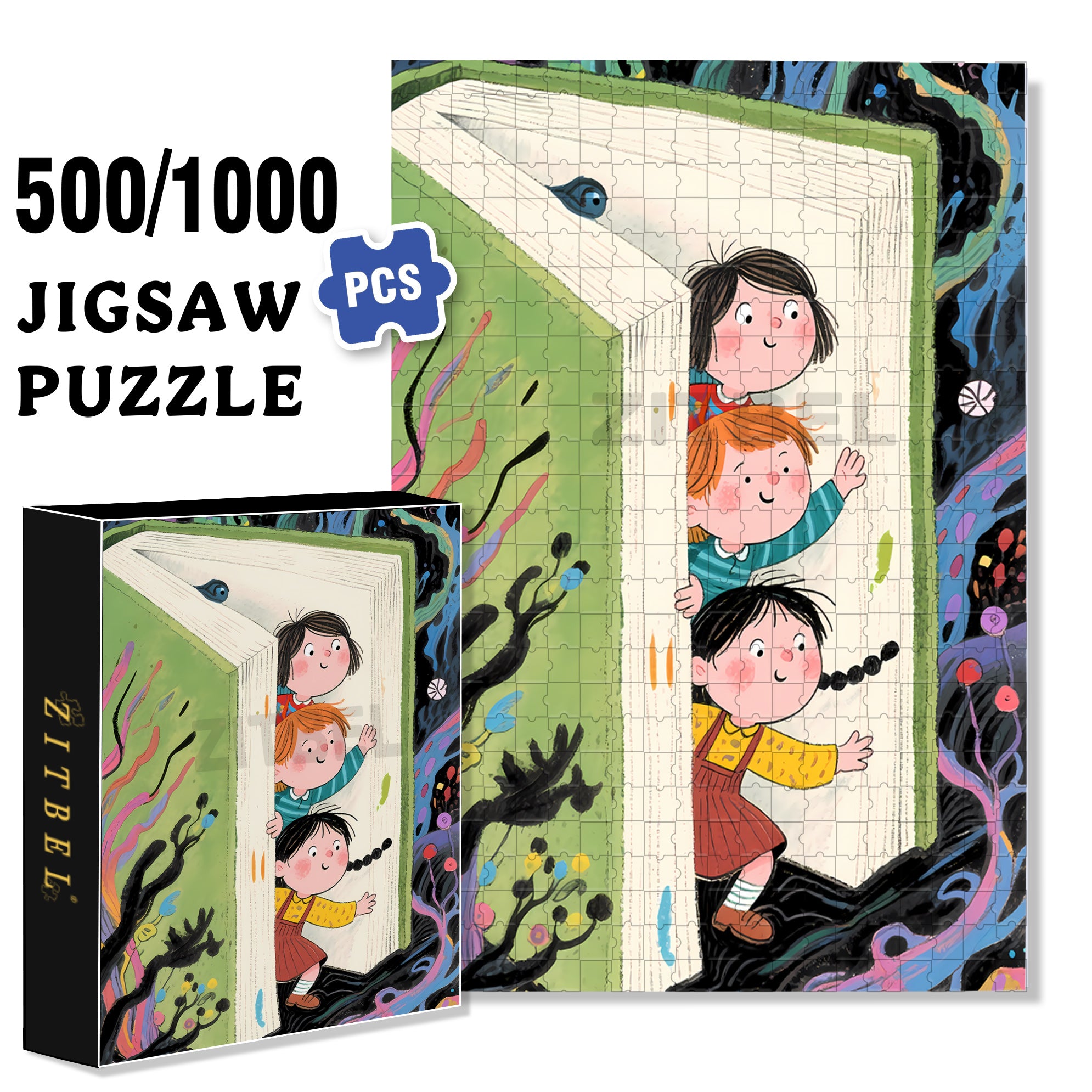 Come Out 500pcs/1000pcs Jigsaw Puzzle, Scratch-Resistant, Interactive Family Game & Brain-Boosting DIY Decor, Perfect for Halloween, Christmas & New Year Gifts, Family Puzzle Game