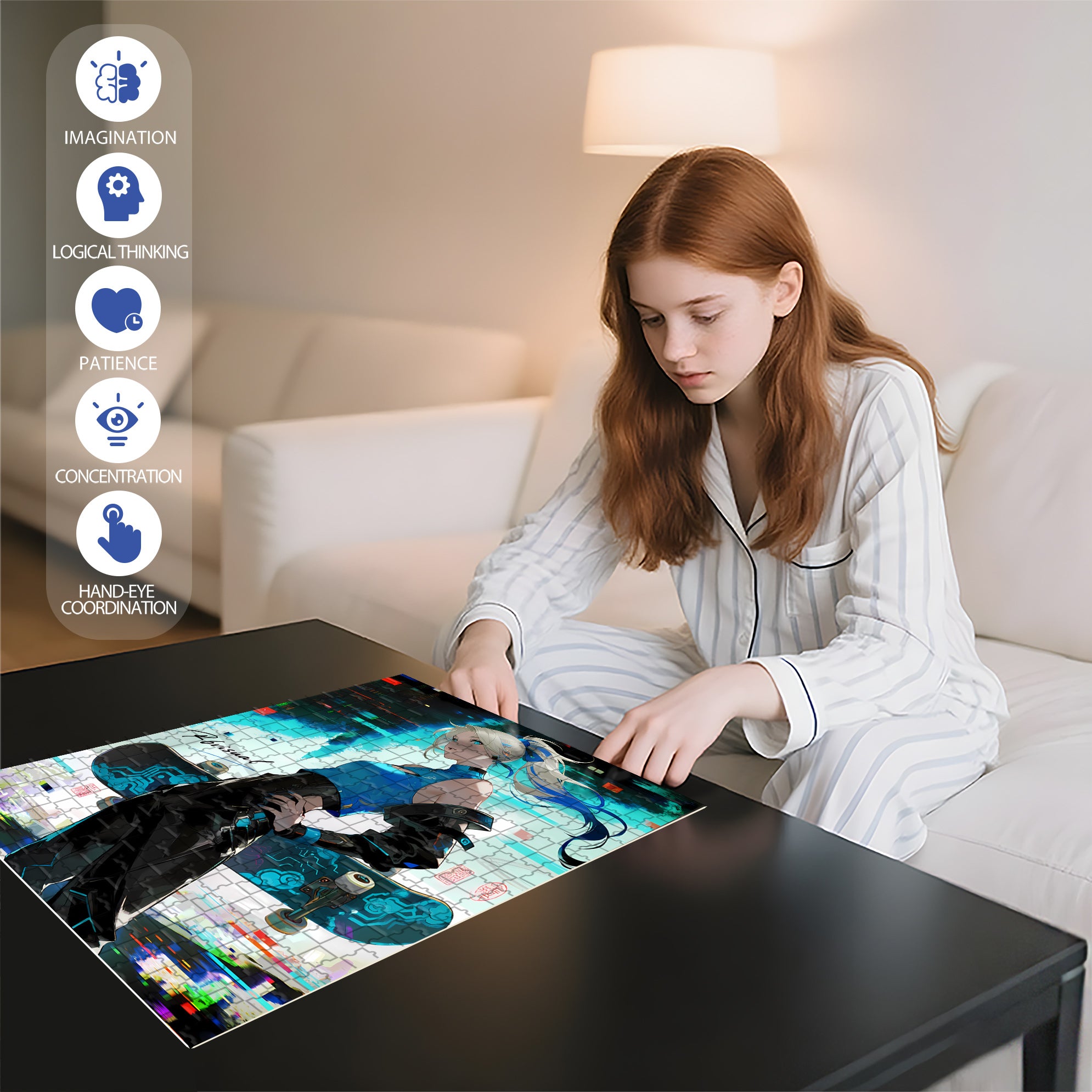 Cool 500pcs/1000pcs Jigsaw Puzzle, Scratch-Resistant, Interactive Family Game & Brain-Boosting DIY Decor, Perfect for Halloween, Christmas & New Year Gifts, Family Puzzle Game