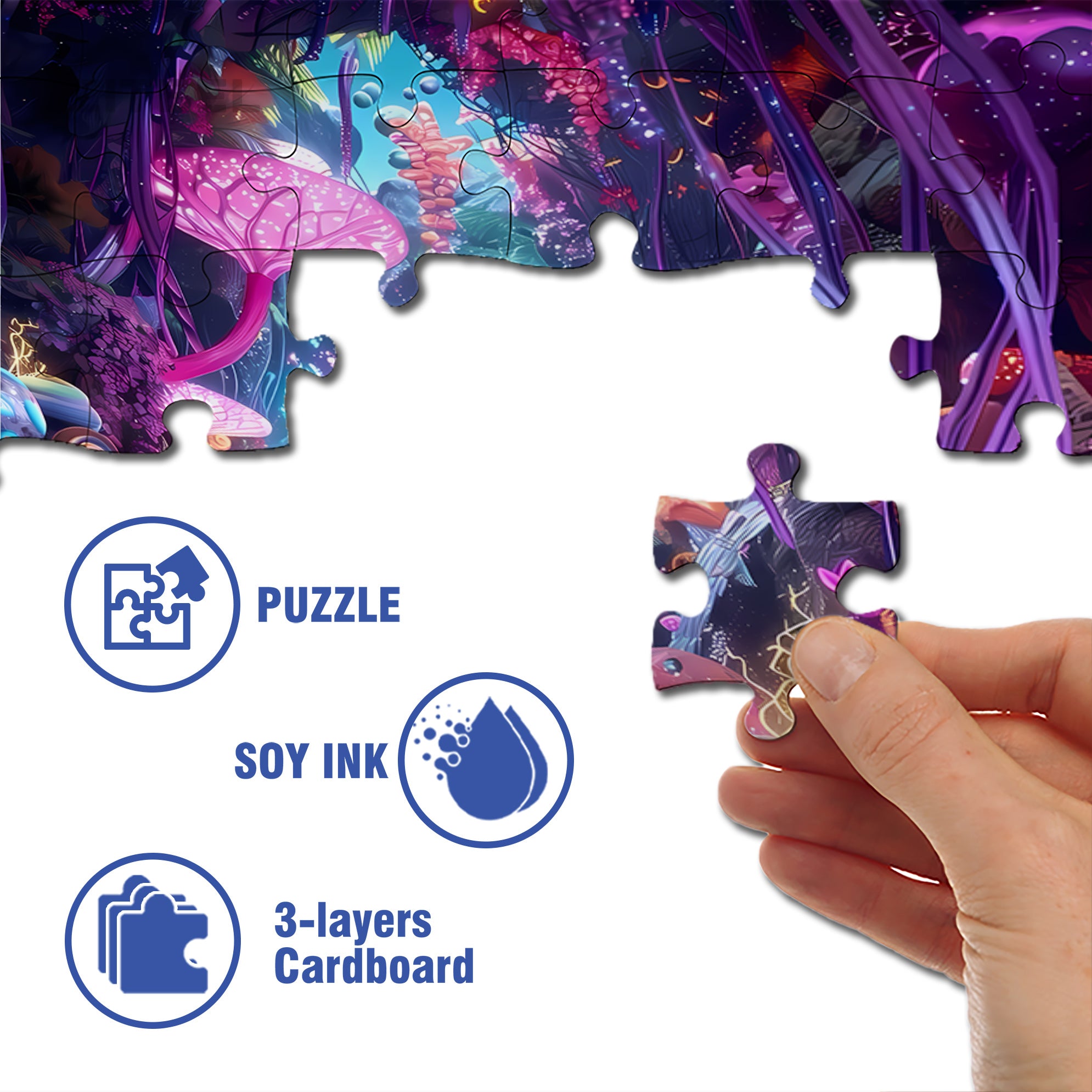 Coral 500pcs/1000pcs Jigsaw Puzzle, Scratch-Resistant, Interactive Family Game & Brain-Boosting DIY Decor, Perfect for Halloween, Christmas & New Year Gifts, Family Puzzle Game