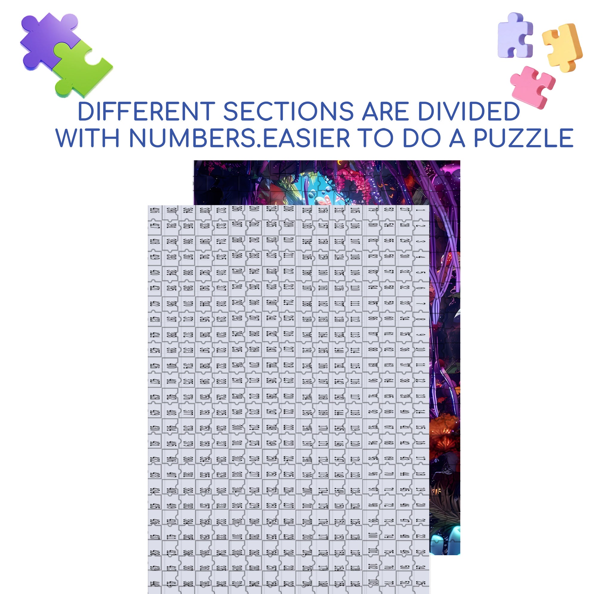 Coral 500pcs/1000pcs Jigsaw Puzzle, Scratch-Resistant, Interactive Family Game & Brain-Boosting DIY Decor, Perfect for Halloween, Christmas & New Year Gifts, Family Puzzle Game