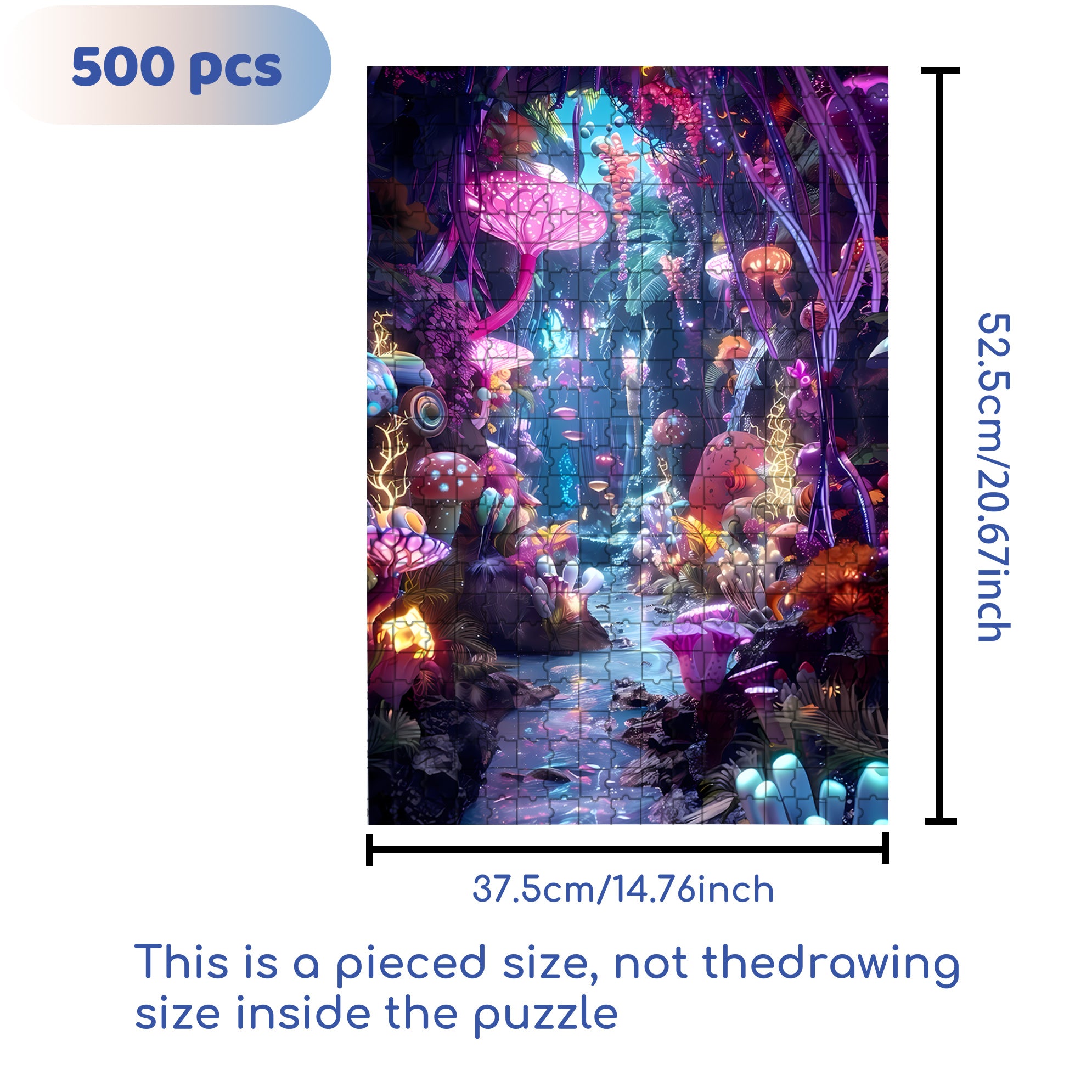 Coral 500pcs/1000pcs Jigsaw Puzzle, Scratch-Resistant, Interactive Family Game & Brain-Boosting DIY Decor, Perfect for Halloween, Christmas & New Year Gifts, Family Puzzle Game