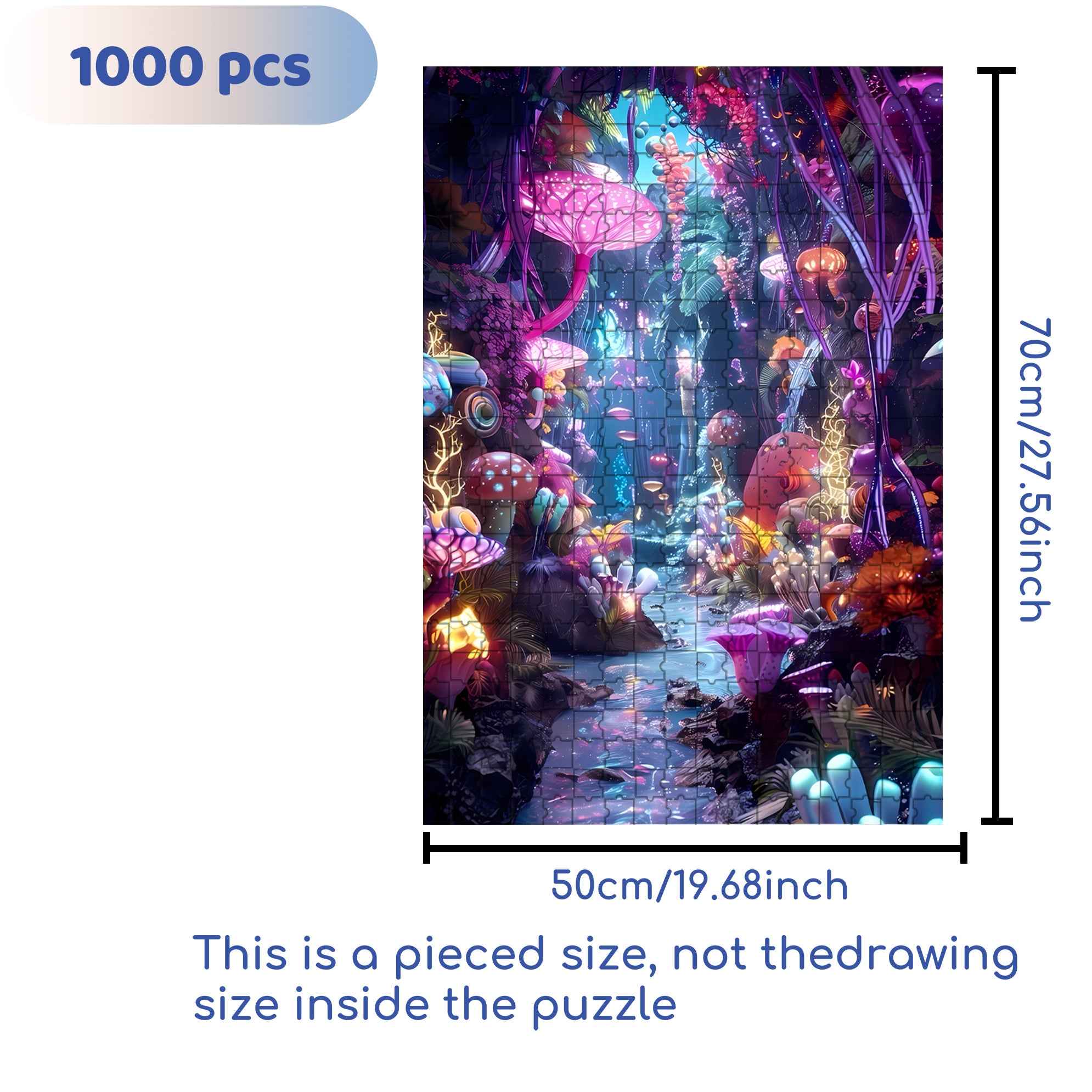 Coral 500pcs/1000pcs Jigsaw Puzzle, Scratch-Resistant, Interactive Family Game & Brain-Boosting DIY Decor, Perfect for Halloween, Christmas & New Year Gifts, Family Puzzle Game
