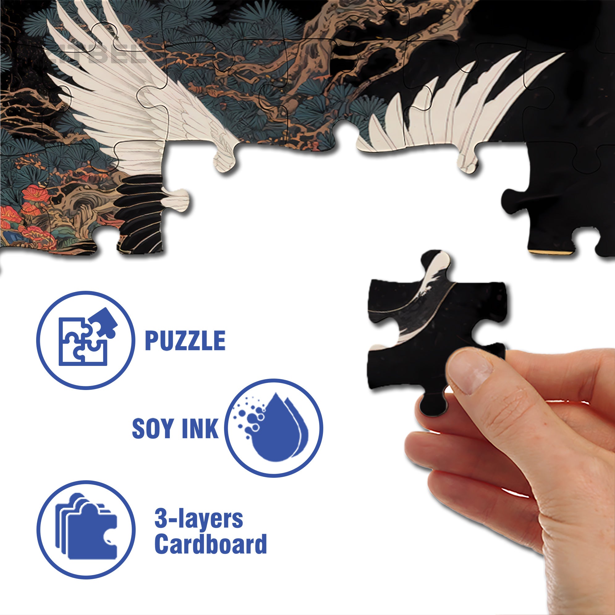 Crane 500pcs/1000pcs Jigsaw Puzzle, Scratch-Resistant, Interactive Family Game & Brain-Boosting DIY Decor, Perfect for Halloween, Christmas & New Year Gifts, Family Puzzle Game