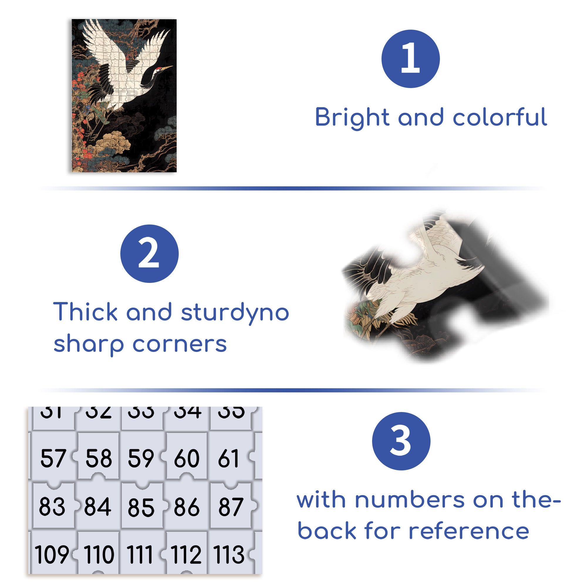 Crane 500pcs/1000pcs Jigsaw Puzzle, Scratch-Resistant, Interactive Family Game & Brain-Boosting DIY Decor, Perfect for Halloween, Christmas & New Year Gifts, Family Puzzle Game
