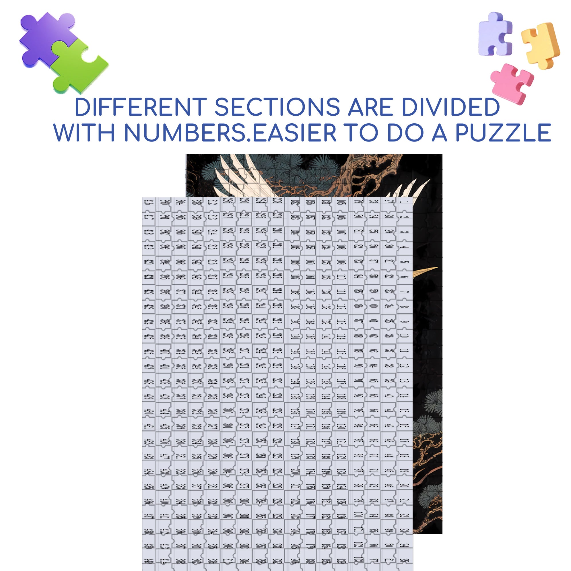 Crane 500pcs/1000pcs Jigsaw Puzzle, Scratch-Resistant, Interactive Family Game & Brain-Boosting DIY Decor, Perfect for Halloween, Christmas & New Year Gifts, Family Puzzle Game