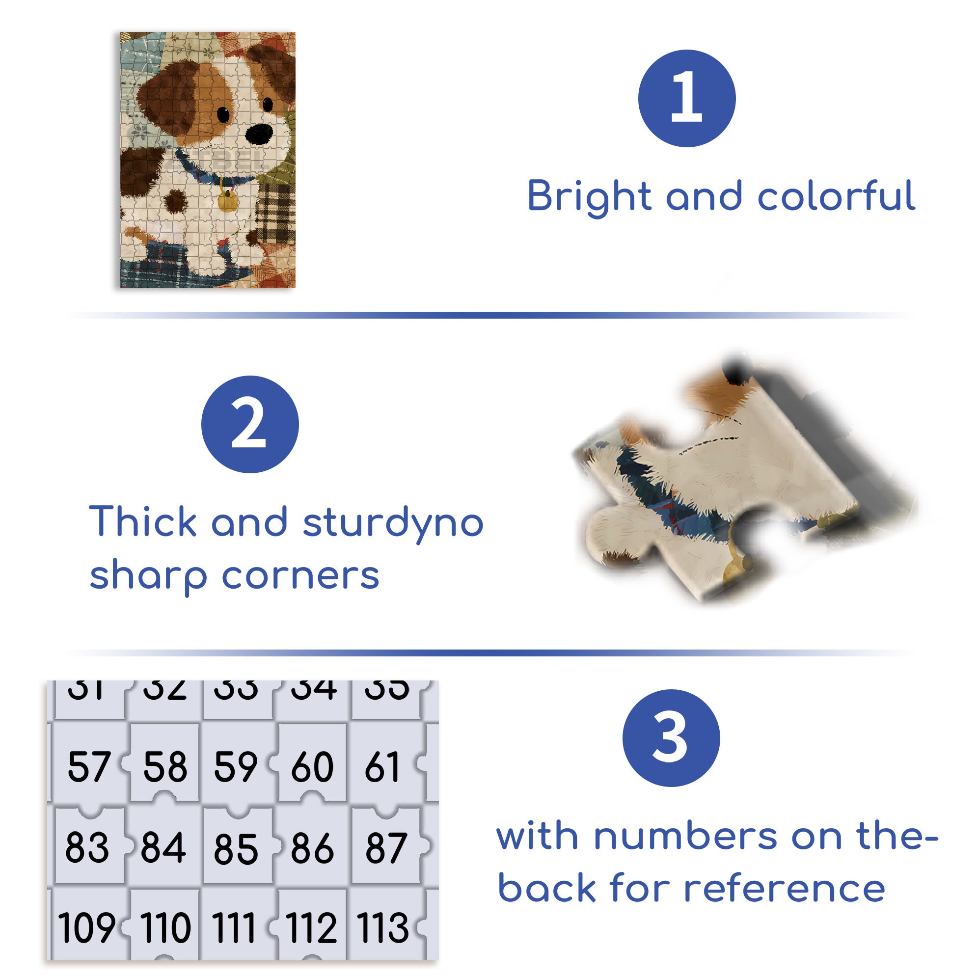 Doggie 500pcs/1000pcs Jigsaw Puzzle, Scratch-Resistant, Interactive Family Game & Brain-Boosting DIY Decor, Perfect for Halloween, Christmas & New Year Gifts, Family Puzzle Game