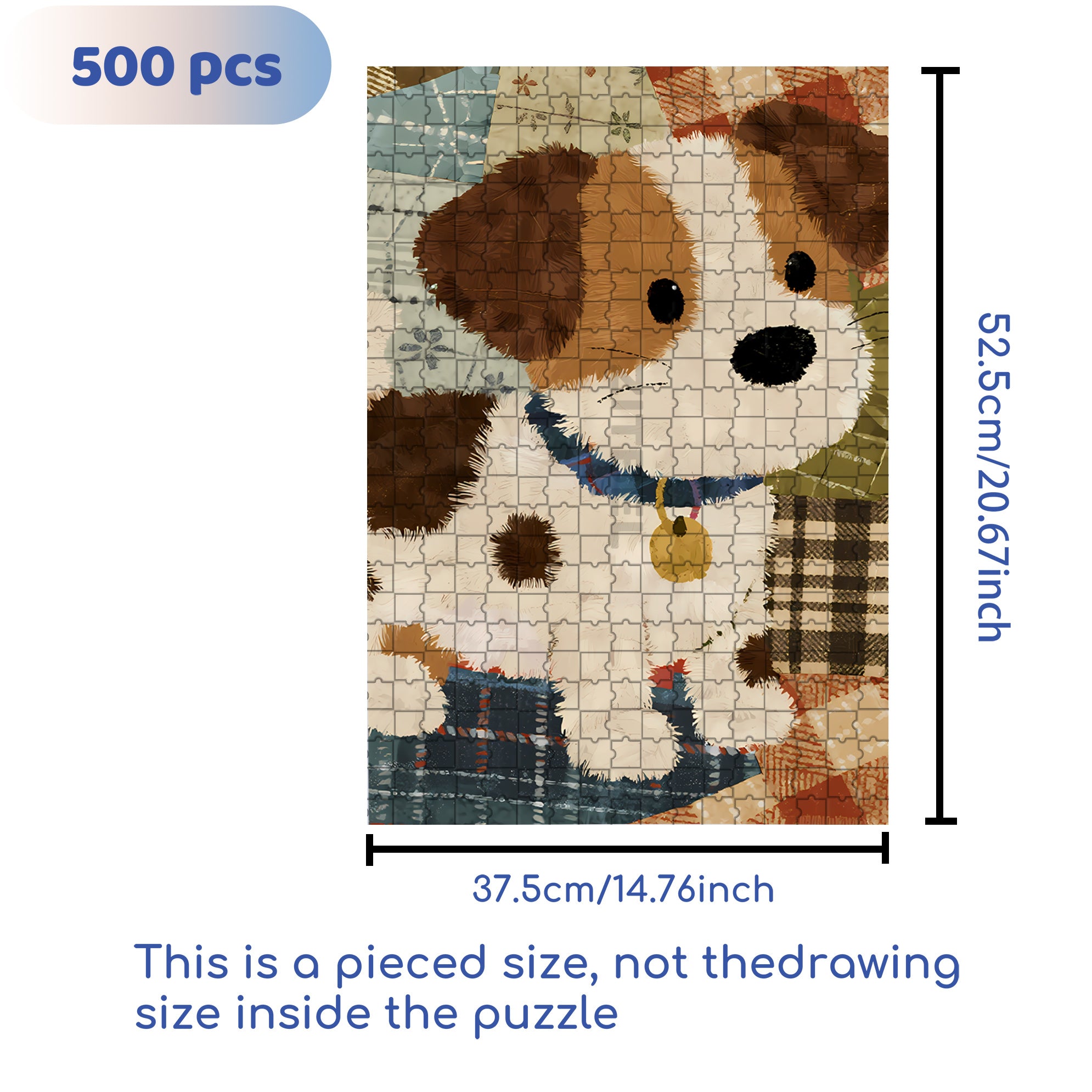 Doggie 500pcs/1000pcs Jigsaw Puzzle, Scratch-Resistant, Interactive Family Game & Brain-Boosting DIY Decor, Perfect for Halloween, Christmas & New Year Gifts, Family Puzzle Game