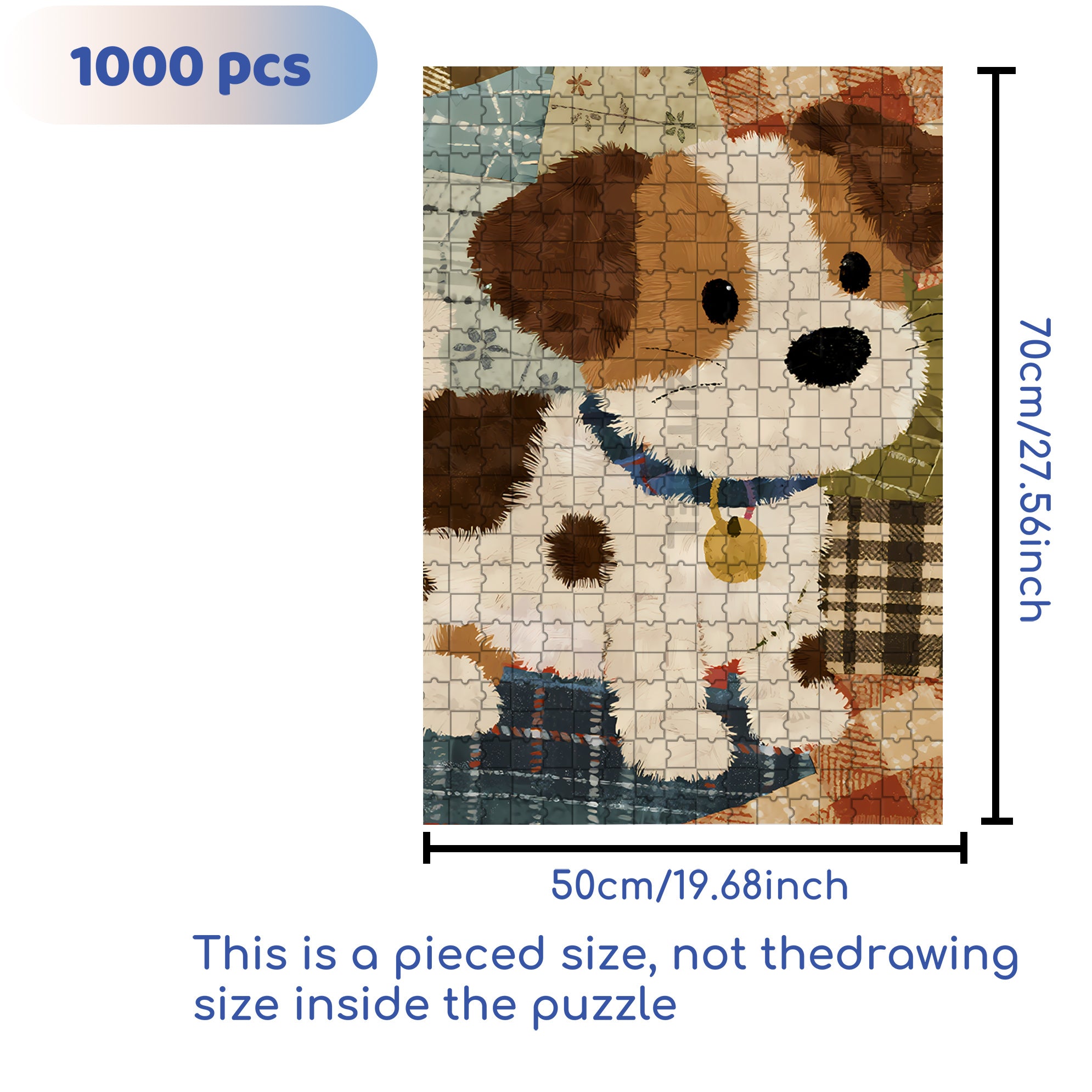 Doggie 500pcs/1000pcs Jigsaw Puzzle, Scratch-Resistant, Interactive Family Game & Brain-Boosting DIY Decor, Perfect for Halloween, Christmas & New Year Gifts, Family Puzzle Game