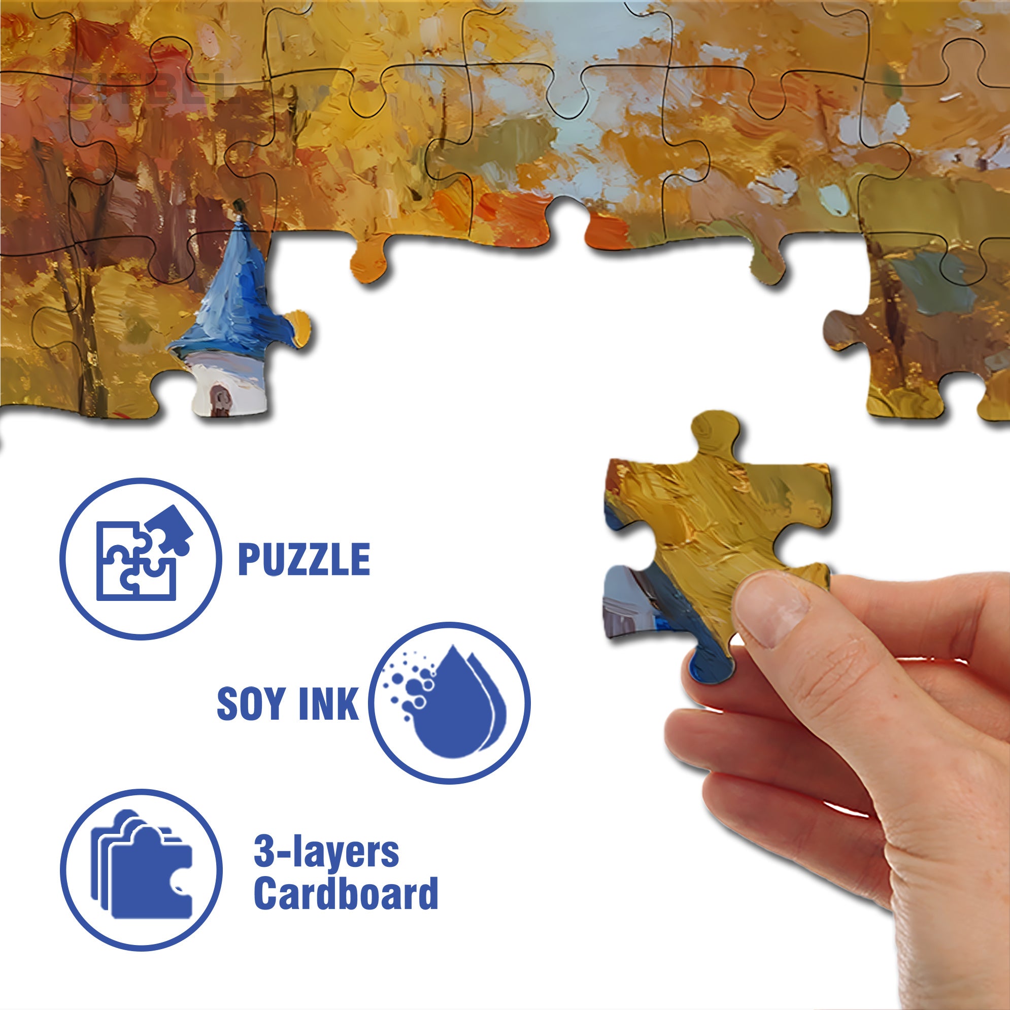 Early Autumn 500pcs/1000pcs Jigsaw Puzzle, Scratch-Resistant, Interactive Family Game & Brain-Boosting DIY Decor, Perfect for Halloween, Christmas & New Year Gifts, Family Puzzle Game